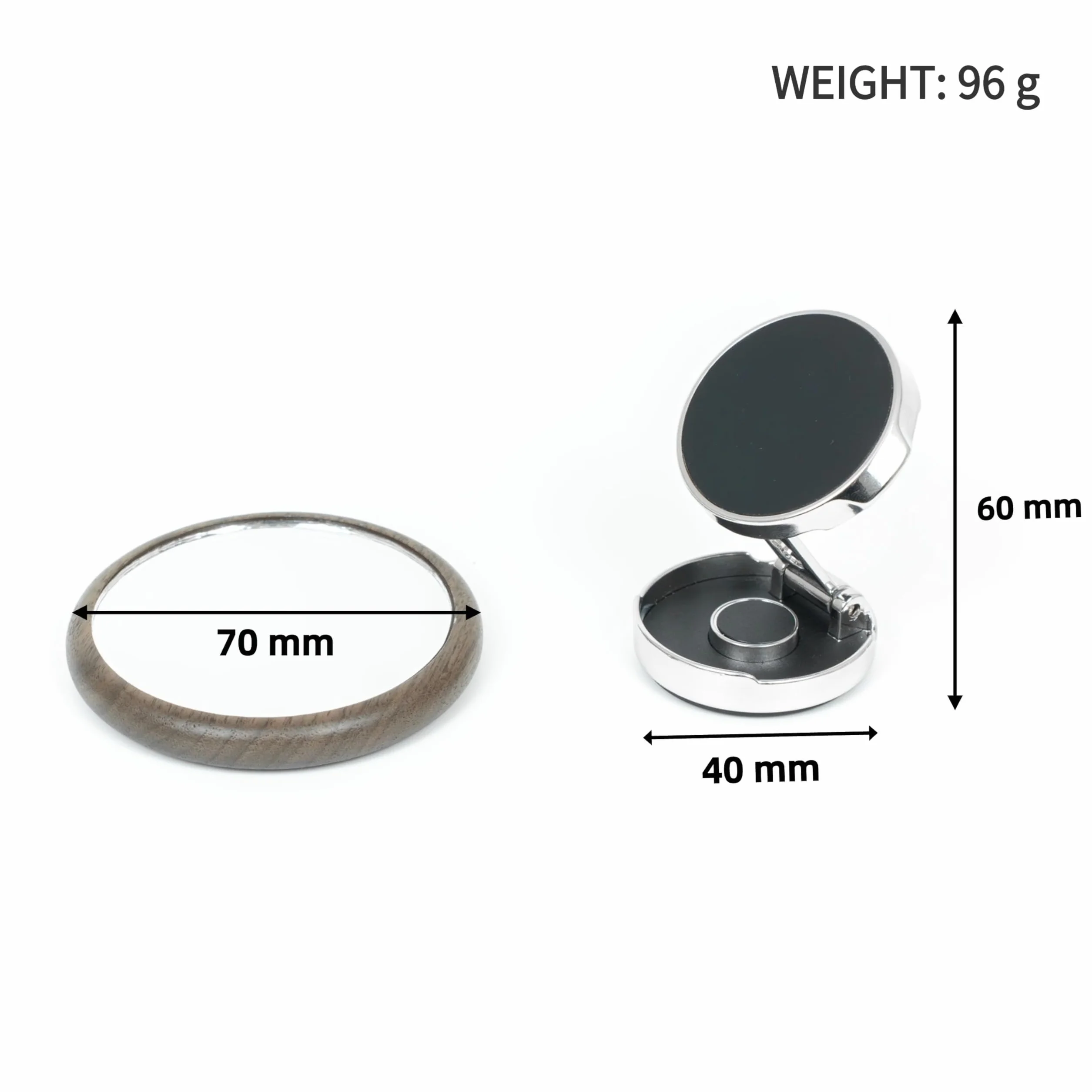NEOUZA Lustro Espresso Shot | regulacja pod wieloma kątami | zdejmowana stopka magnetyczna | optymalna obserwacja ekstrakcji espresso (srebrne)