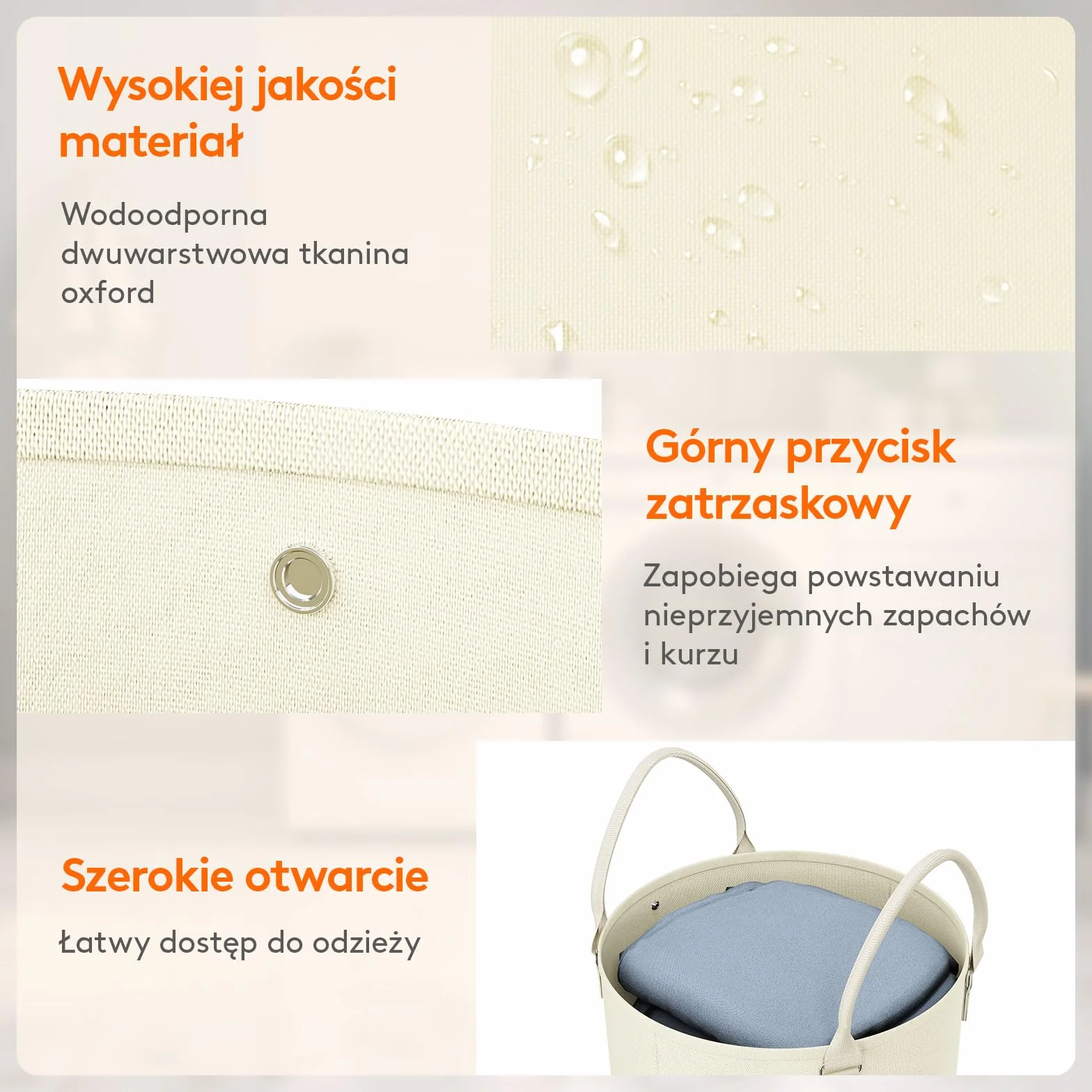 Lifewit Cube brudne ubrania 115L, duża torba z uchwytem na brudne ubrania, składany kosz na ubrania/ręczniki/koce/zabawki, wygodny kosz na pranie do mieszkania/mieszkania/łazienki, Biały srebrny-1