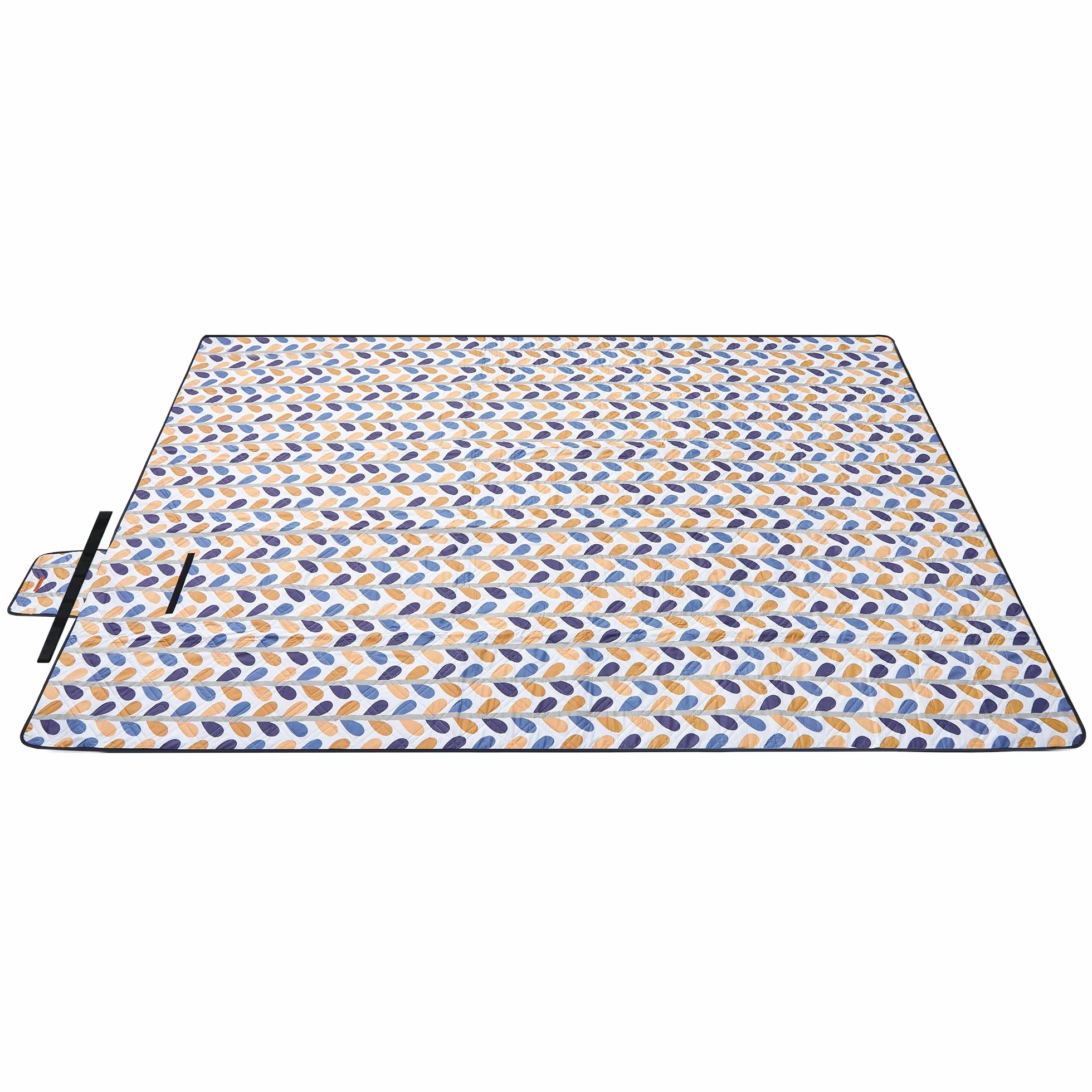 SONGMICS GCM008U03 Koc piknikowy 300 x 200 cm, duża mata idealna do kempingu, parku, ogrodu, na plażę, wodoodporna, nadająca się do prania w pralce, składana, z motywem liści