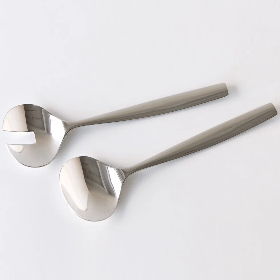 Alessi Sztućce sałatkowe Dressed, stal nierdzewna, srebrne, 29,5 cm, 2 sztuki