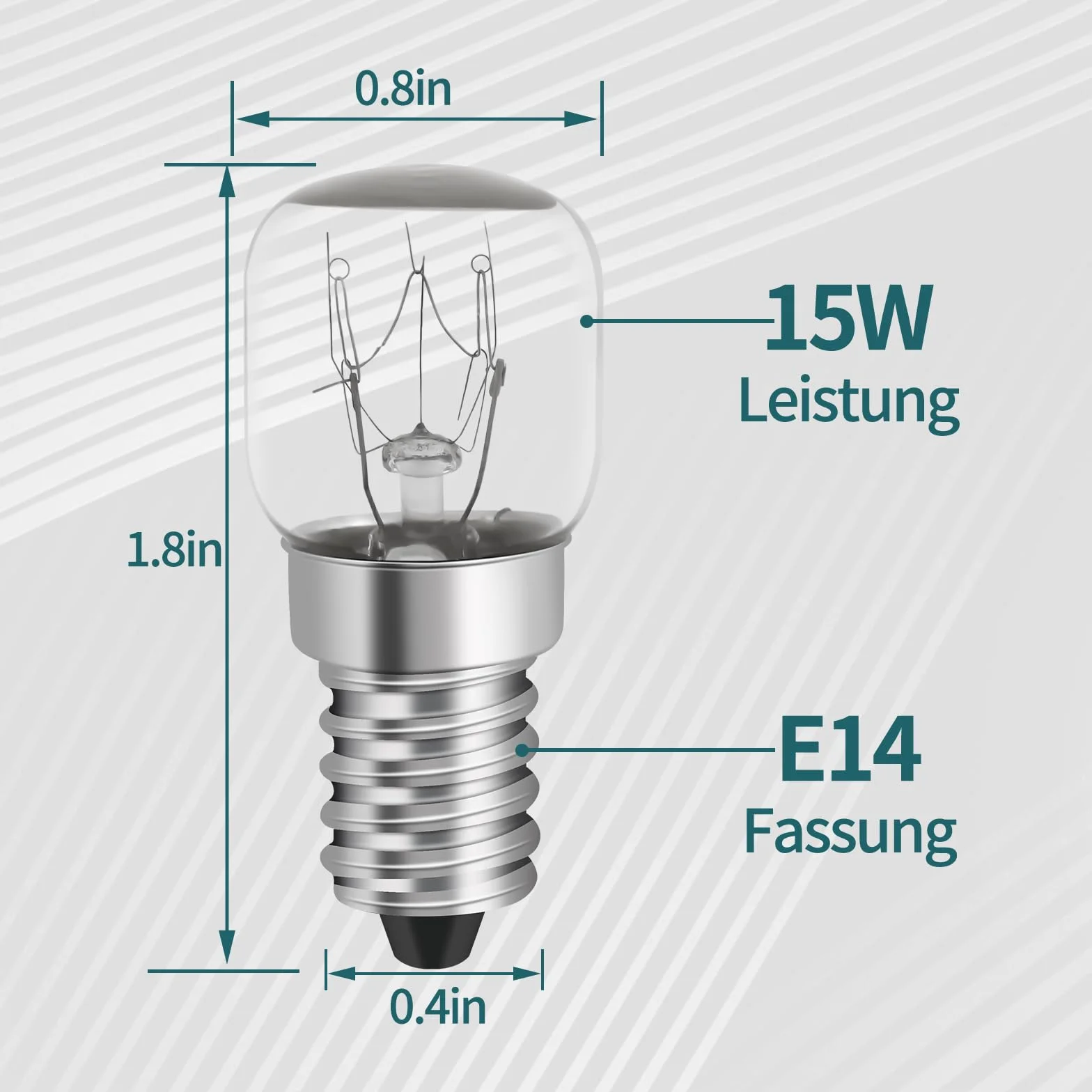 YIIFELL Lampa do piekarnika, E14, żarówka do piekarnika, 15 W, 300 bard, odporna na wysokie temperatury, do piekarnika, grilla, lampy solnej, lampa do lodówki z kapsułką T22, 4 sztuki