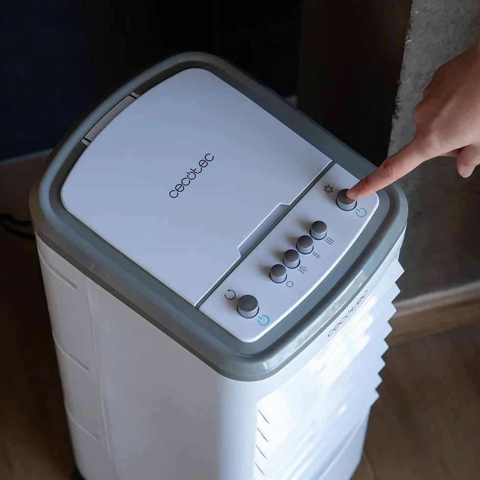 Cecotec Klimatyzator Ewaporacyjny EnergySilence 3500 Cool Compact. 65 W, zbiornik 3,5 l, 3 prędkości, oscylacja 70º, wielokierunkowe kółka, zawiera 2 chłodnice