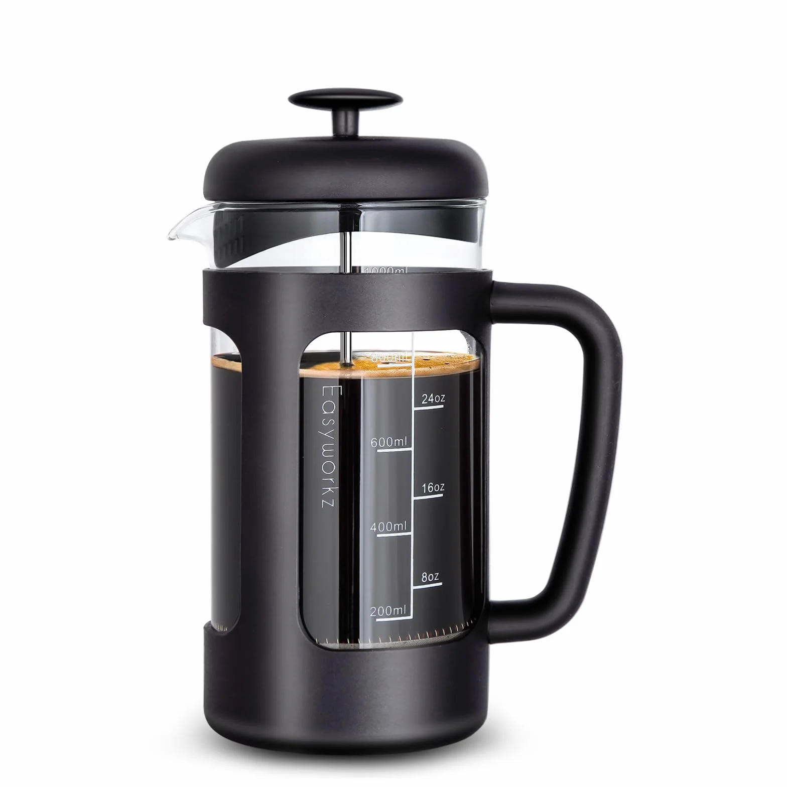 Easyworkz French Press Ekspres do kawy 1000 ml Szkło borokrzemowe Czarna