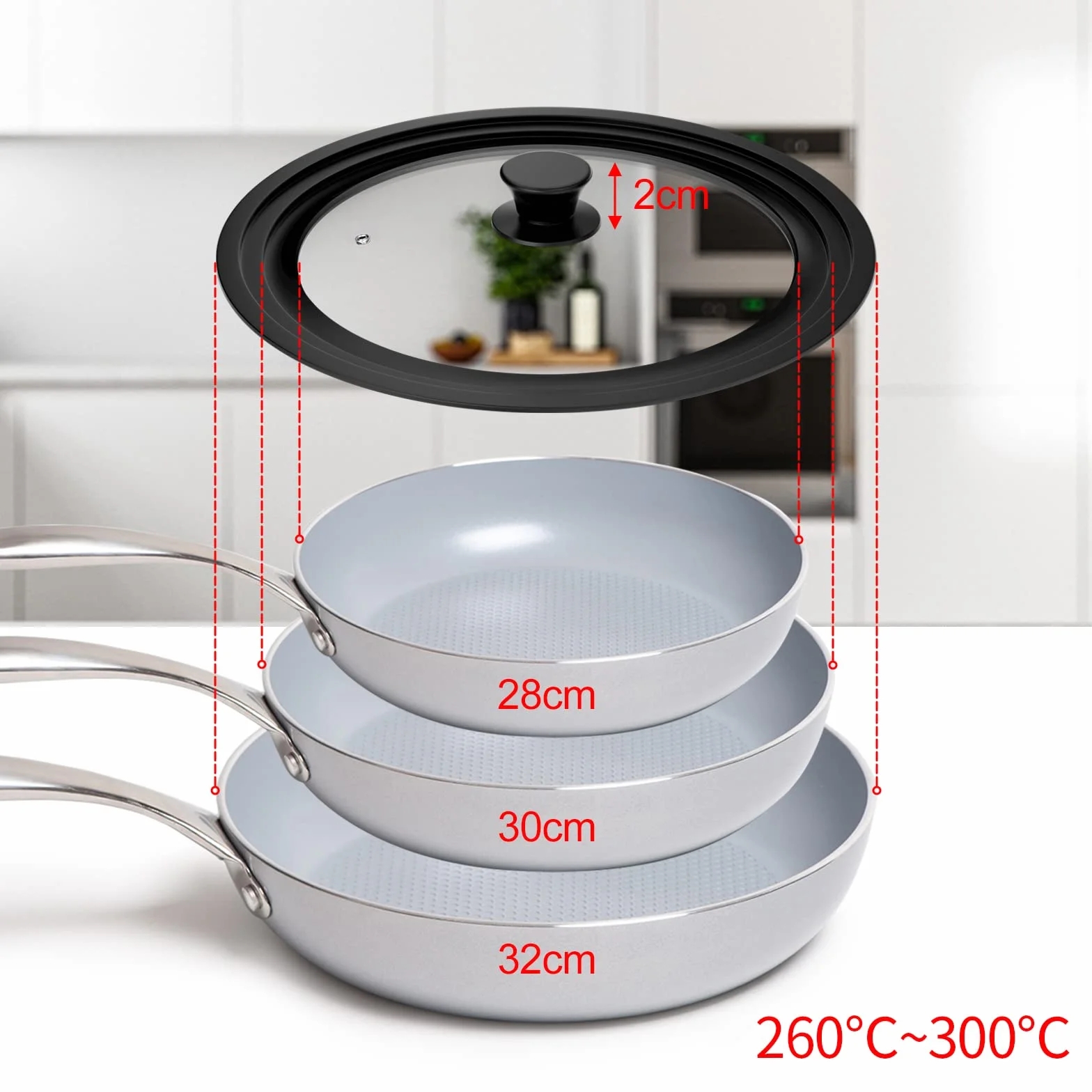 Fousenuk Uniwersalna Pokrywka do Garnków Silikonowa Czarny 28-32 cm