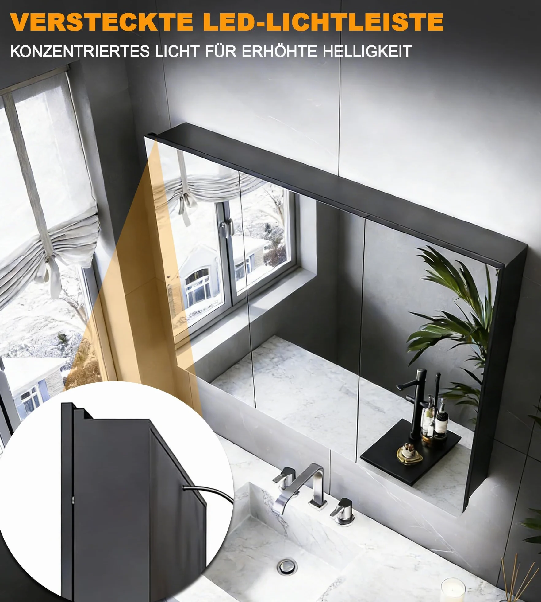 Szafka łazienkowa z lustrem, 100 x 60 x 13 cm, szafka z lustrem łazienkowym, z gniazdkiem, z czujnikiem LED i dotykowym