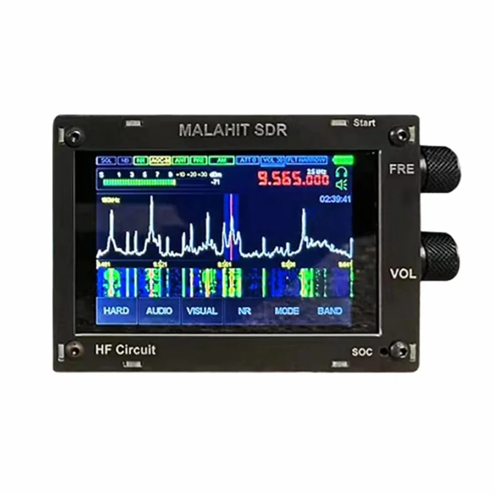 50K-250MHz 400M-2GHz SDR Pro odbiornik malachitowy All-Band Aviation Band odbiornik radiowy z ekranem dotykowym 3,5 czarny