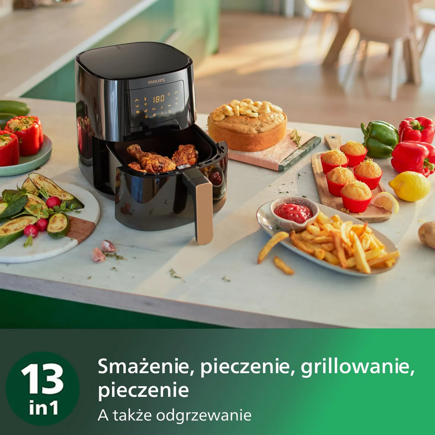 Philips Frytkownica Beztłuszczowa Airfryer 13 w 1 4,1 l Wi-Fi HD9255/80