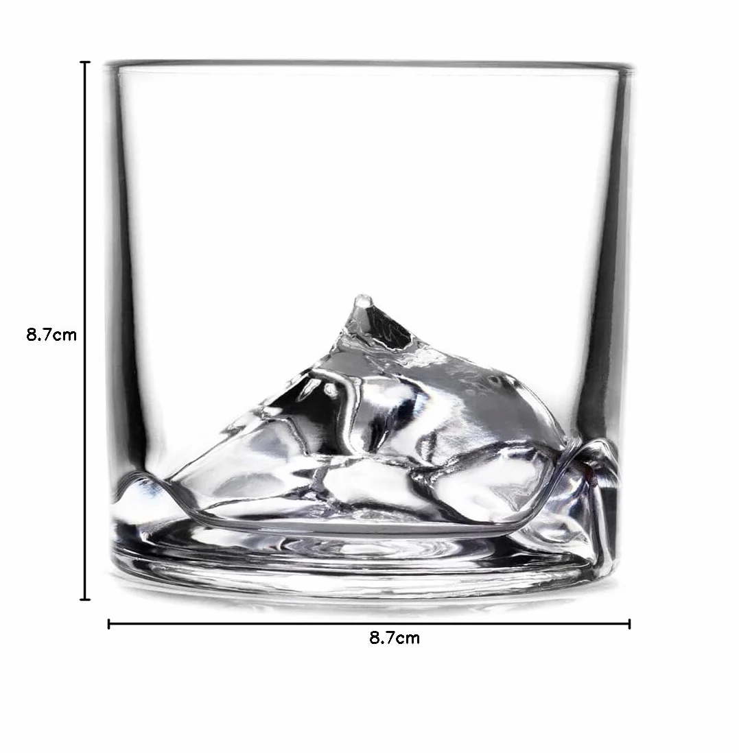 LIITON Zestaw szklanek do whisky Everest 4-częściowe z kryształowego szkła tumbler