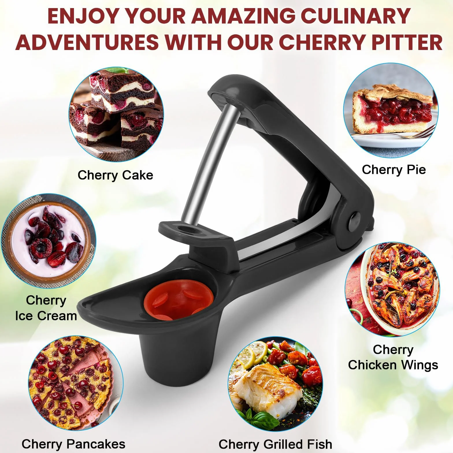 Drylownica do wiśni ze stali nierdzewnej Cherry Corer czarna