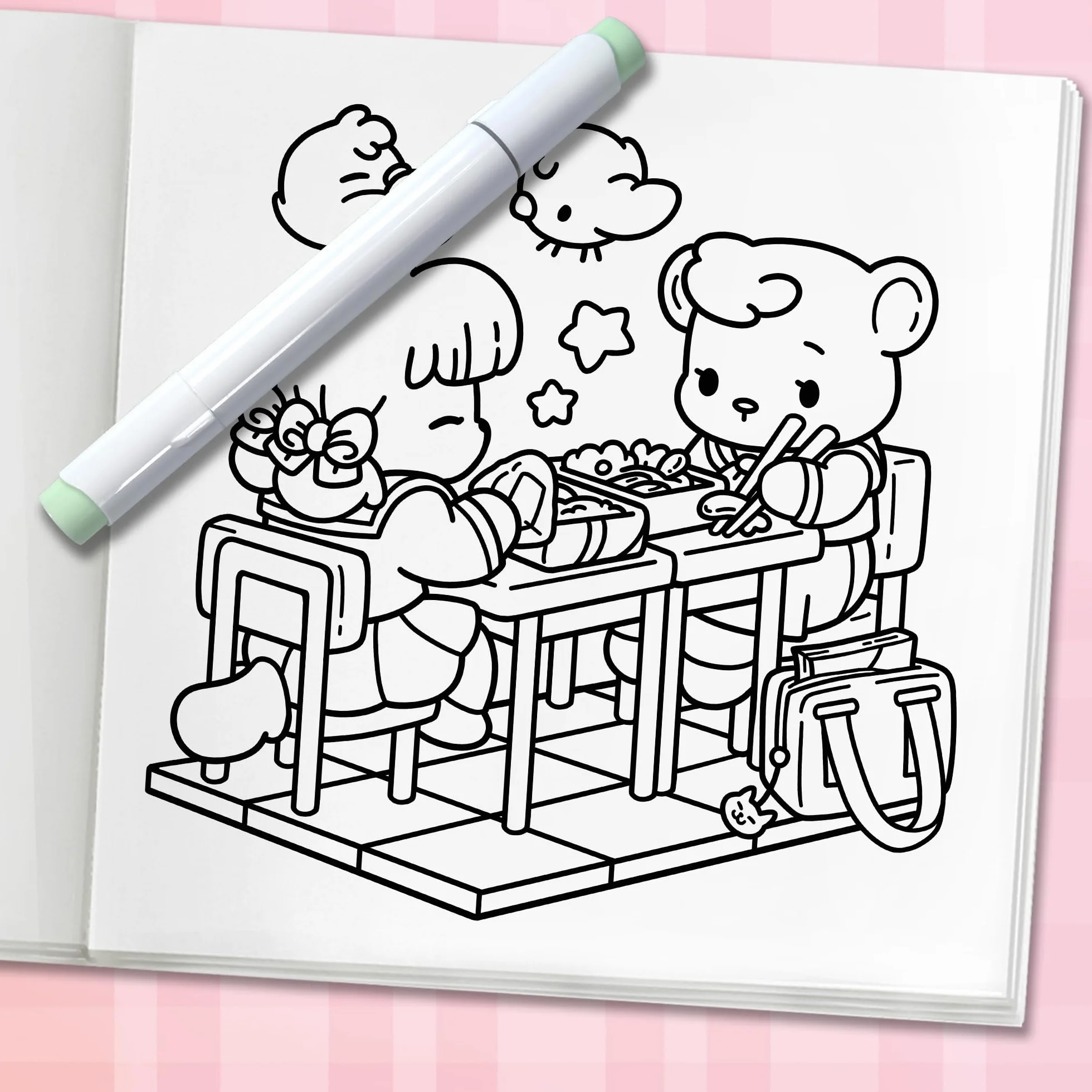 Cozy Japan: Cute Coloring Book for Adults and Teens with Charming Characters and Delightful Japanese Scenes for Relaxation