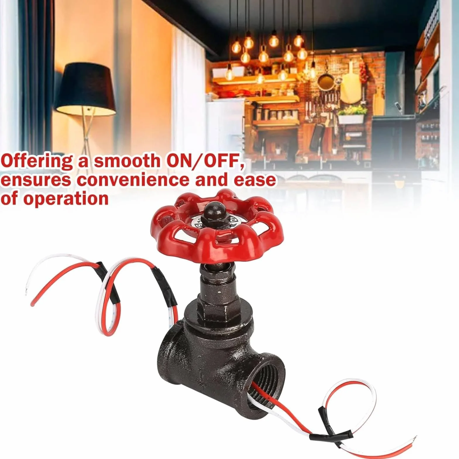 Przełącznik Lampy Stołowej, Przełącznik Lampy w Stylu Retro Steampunk G1 / 2in Wyłącznik światła z Zaworem Stop z Przewodem do Lampy Wodociągowej Akcesoria do Lamp w Stylu Vintage