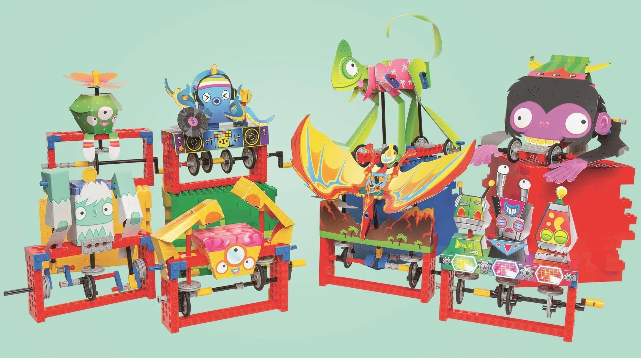 LEGO® Verrückte Maschinen: Mit 8 Modellen!: Geschenkbox mit Buch (64 Seiten), 62 LEGO® Elemente und 12 Papierbögen mit vorgestanzten Teilen