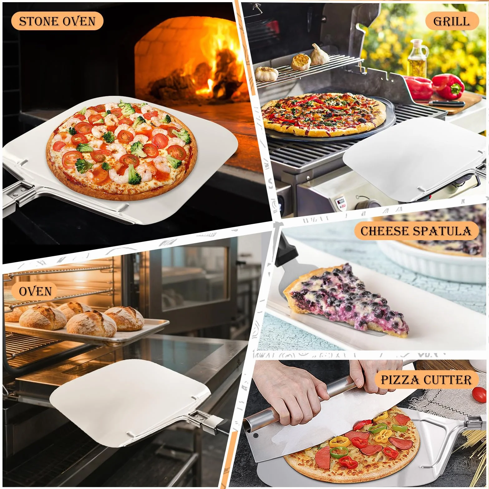 Aluminiowy Podnośnik do Pizzy XXL Składany 32x31,5 cm