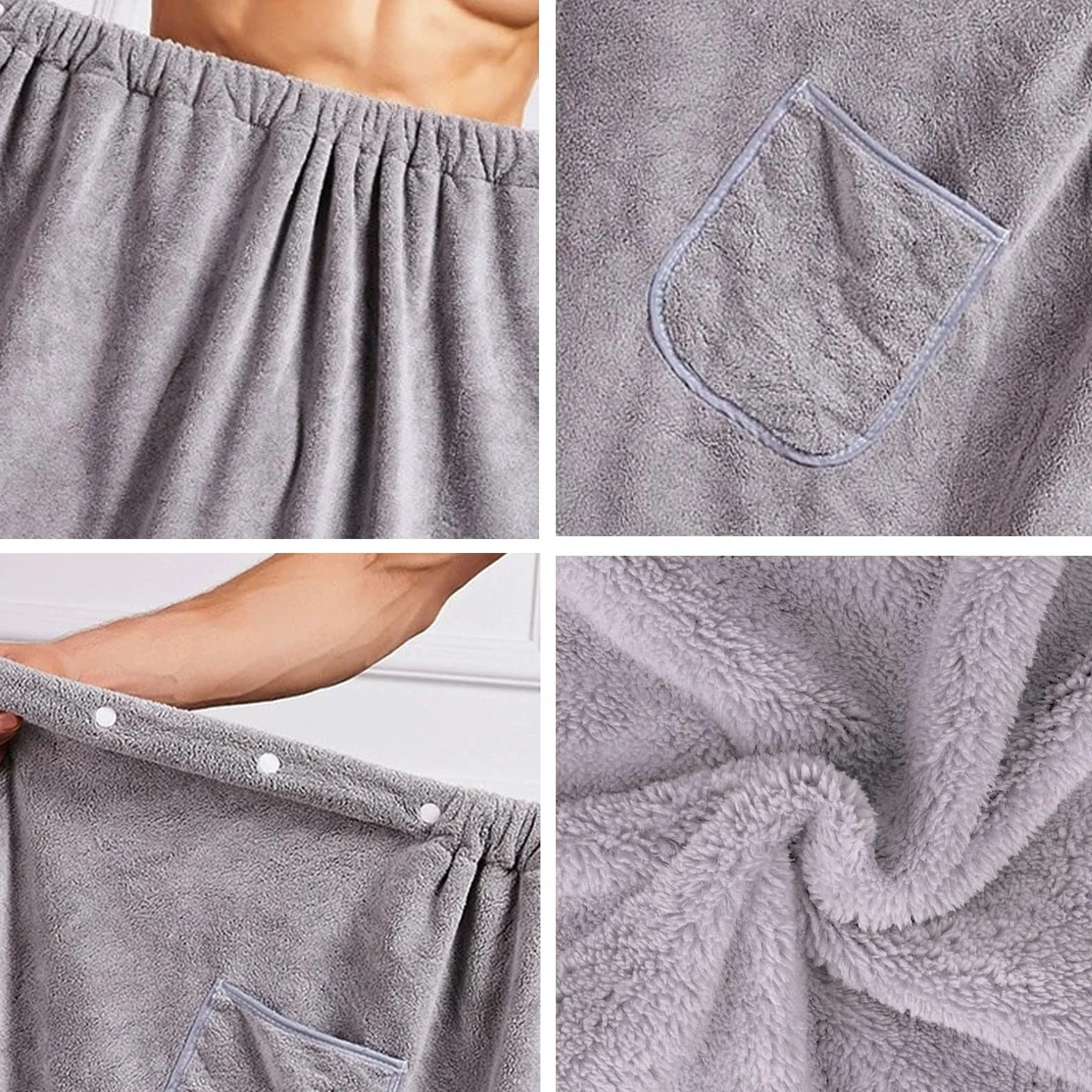 100% bawełna kilt do sauny dla mężczyzn, ręcznik do sauny, kilt do sauny dla mężczyzn z 4-stopniowym regulacyjnym zapięciem na guzik, do siłowni, prysznica, sauny, spa i plaży, średnia