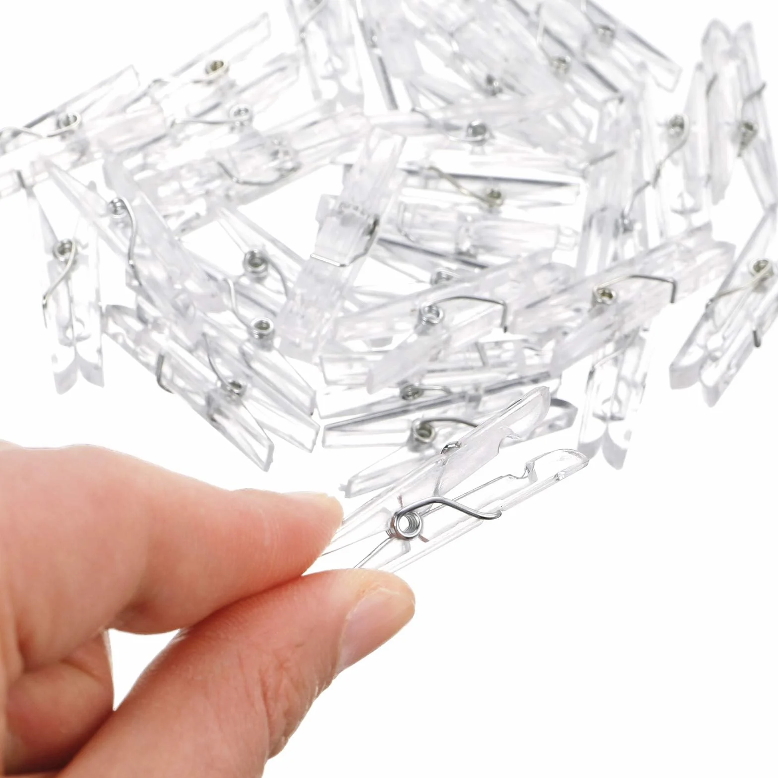 Mini przezroczyste klamerki, 100 szt., małe klipsy do zdjęć, klamerki, przezroczyste plastikowe klamerki, do rękodzieła, rękodzieła, dekoracji ślubnej