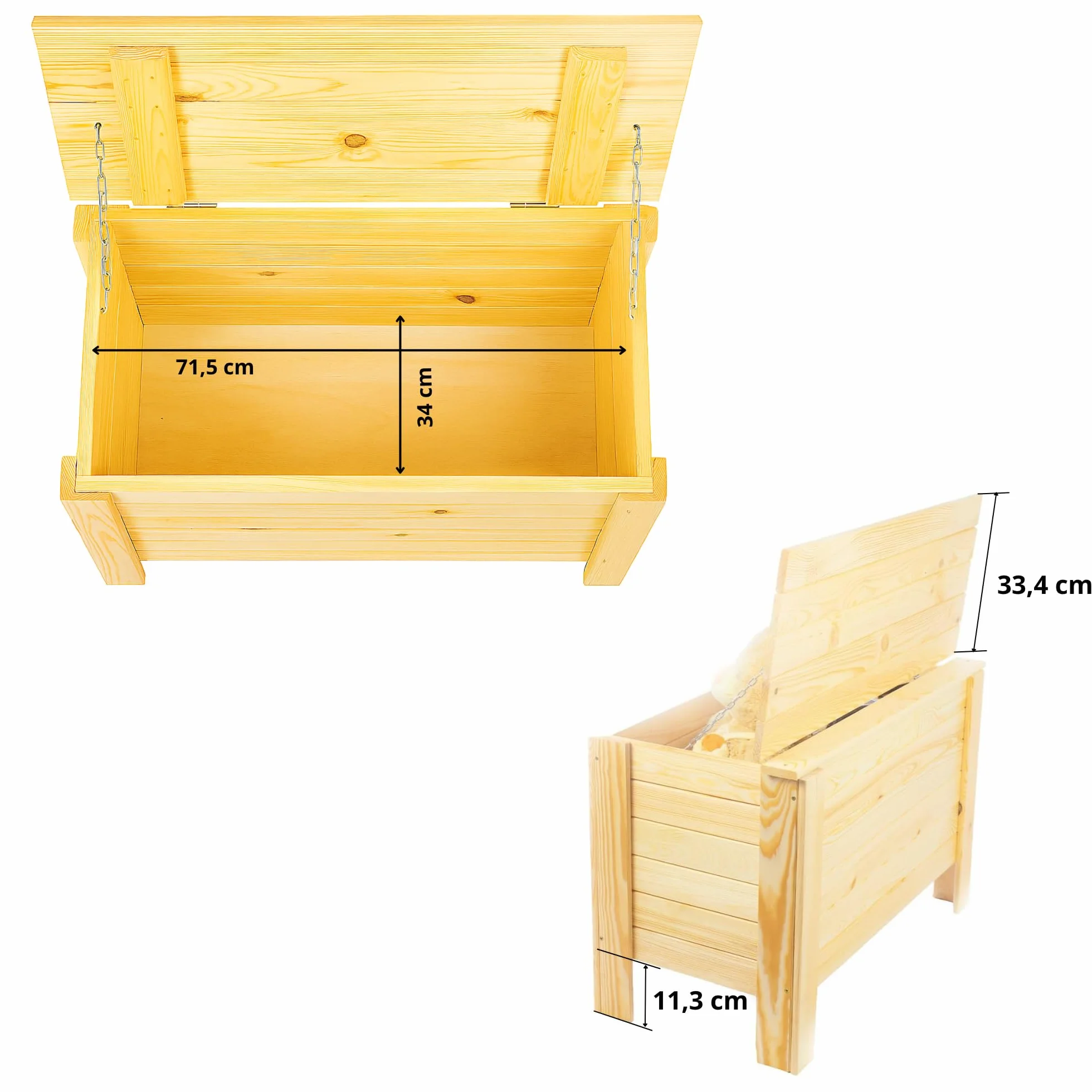Skrzynia Ogrodowa 80x52x40 cm Brązowa Drewno Sosnowe Lite Przechowywanie Narzędzia Poduszki Wodoodporna Meble Ogrodowe