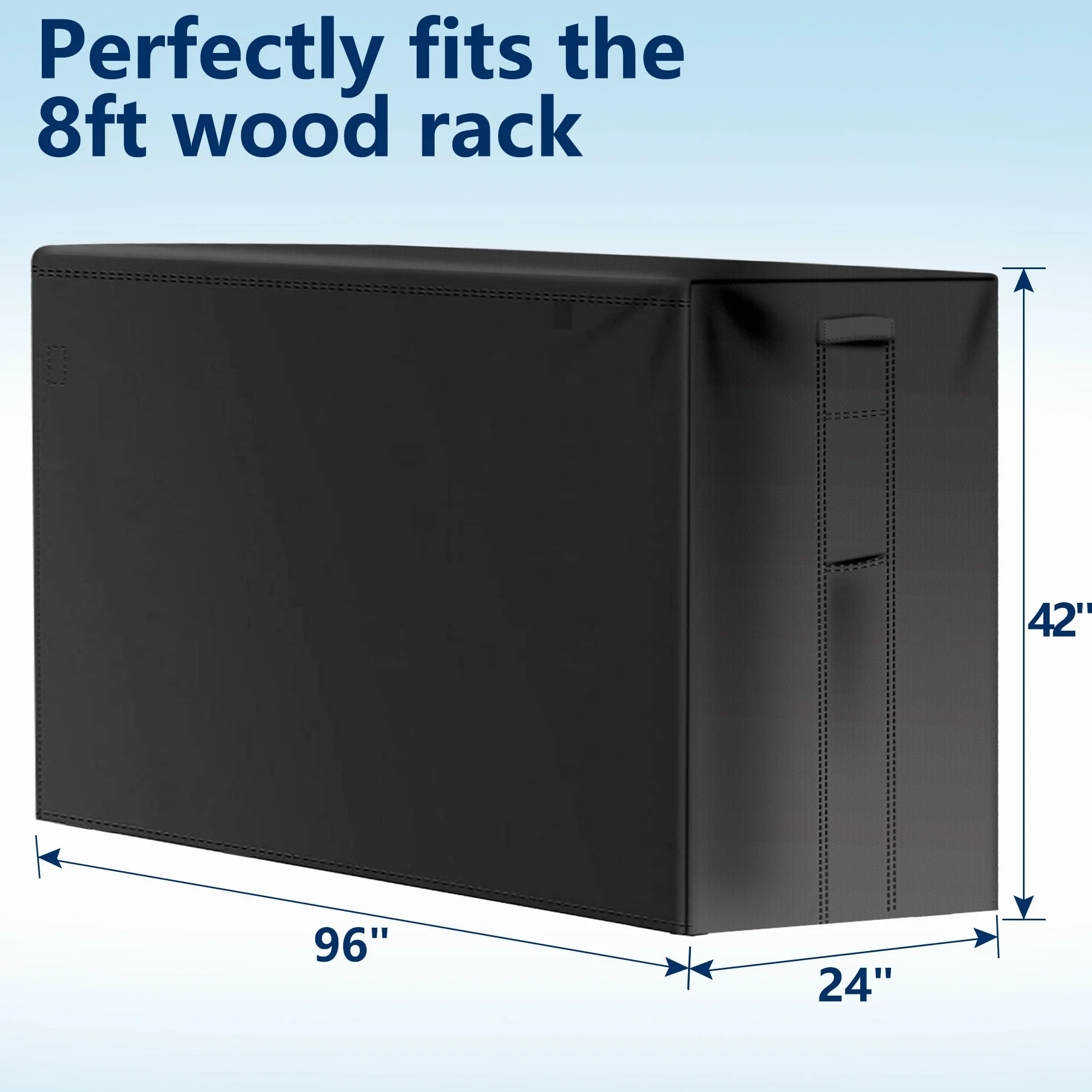 Amagabeli 244 cm x 61 cm x 107 cm osłona na drewno opałowe odporna na warunki atmosferyczne zewnętrzna wytrzymała wodoodporna tkanina Oxford 600D koce do przechowywania drewna opałowego
