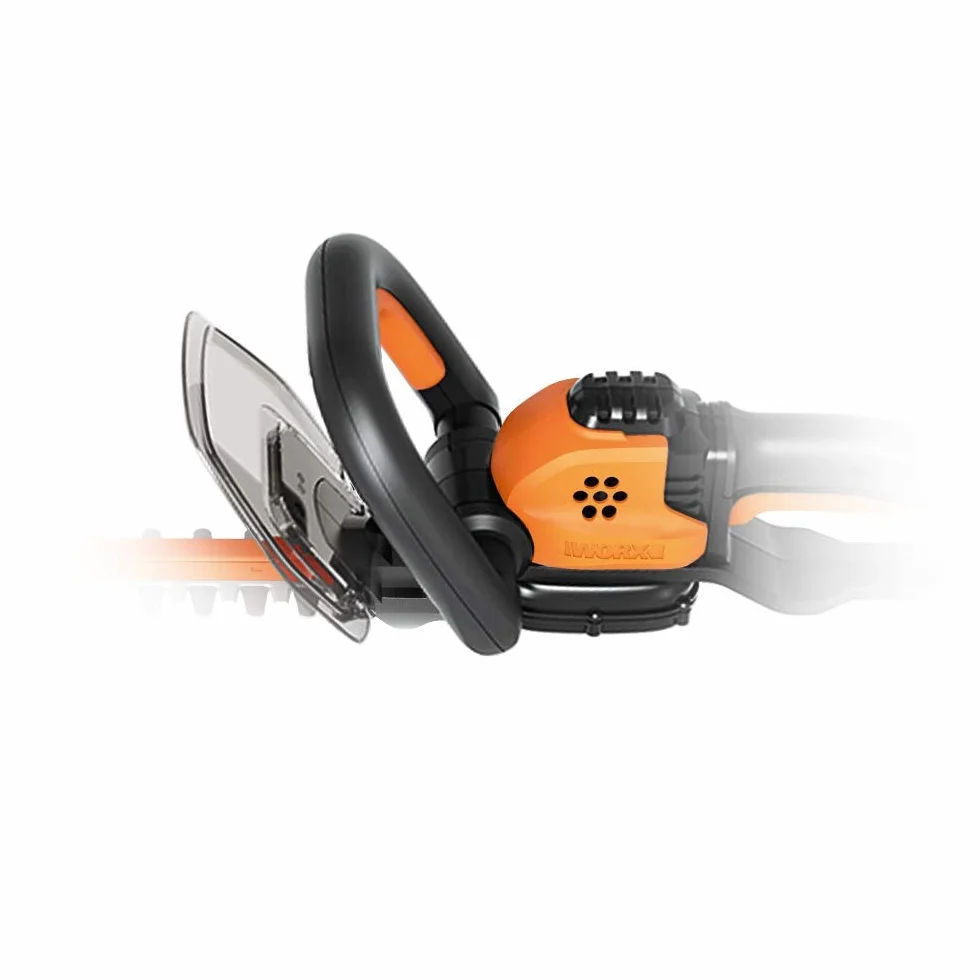 WORX Bezprzewodowy nożyk do żywopłotu 18V (20 V) WG261E, akumulator 1 szt. 20 V 2,0 Ah, długość ostrza 460 mm, rozstaw zębów 16 mm, podwójne ostrze, potrójny uchwyt z regulacją bezpieczeństwa