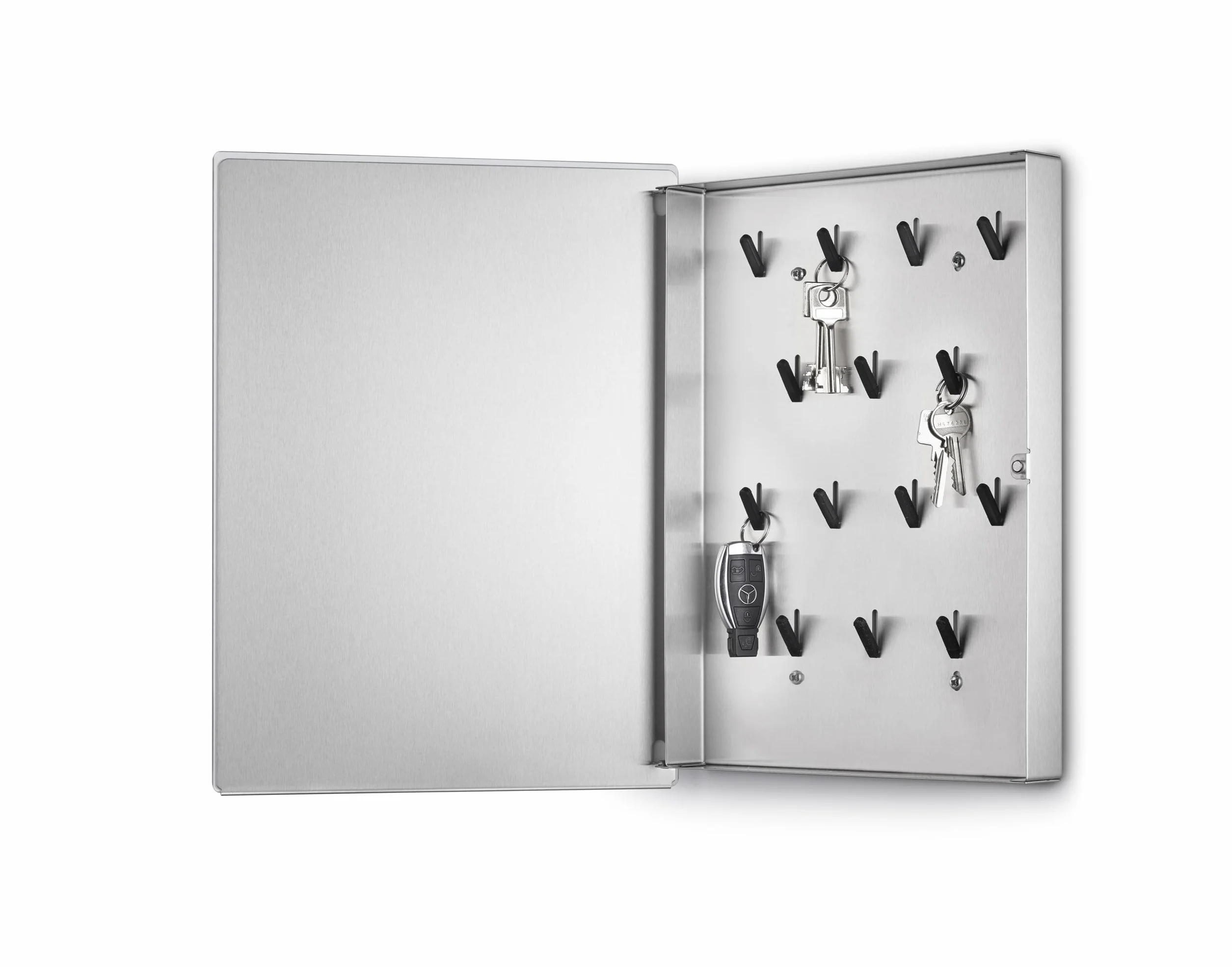 blomus Szafka na klucze lub szklana tablica magnetyczna, stal nierdzewna, biała, 40 x 30 cm