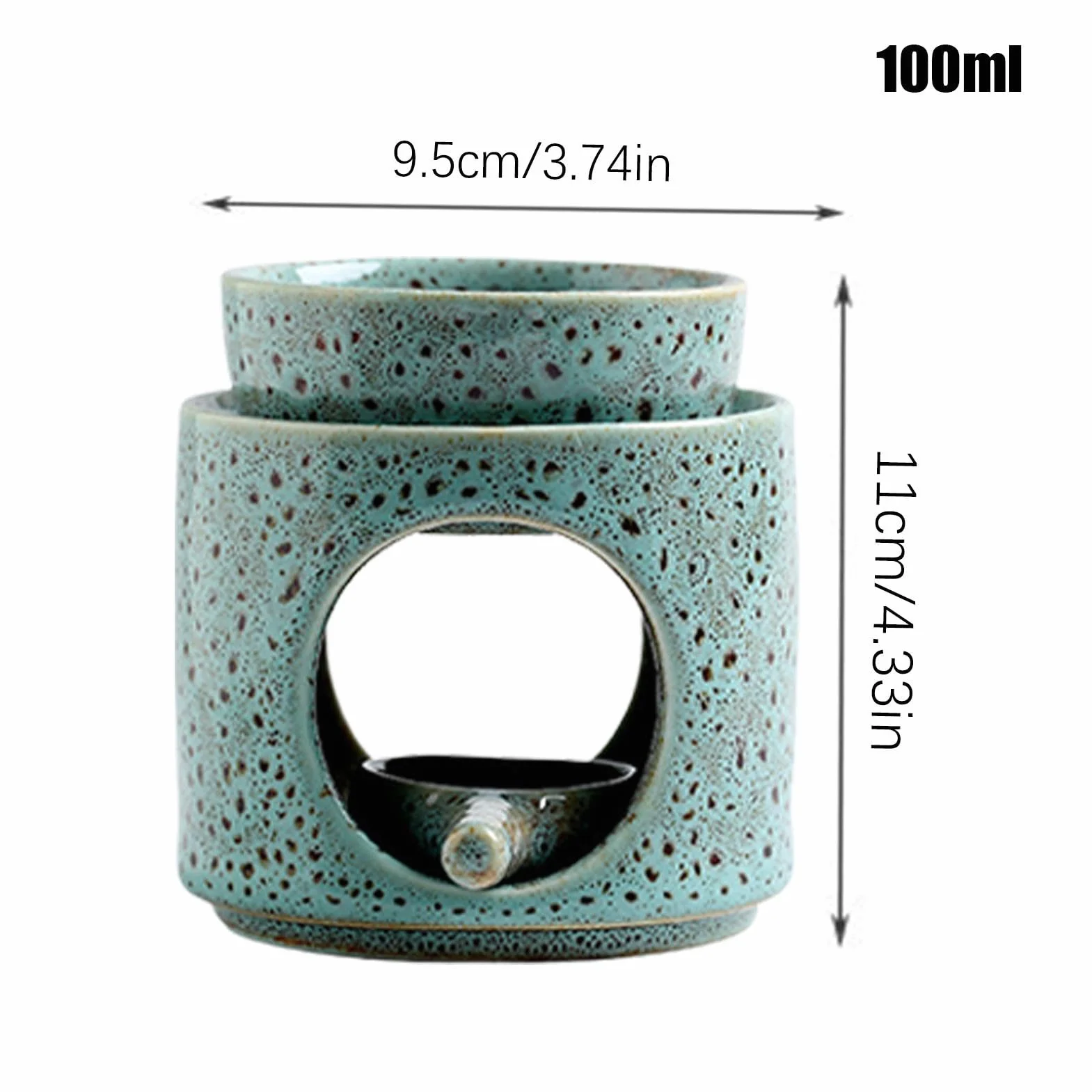 Ceramiczny ?wiecznik podgrzewacze, palnik olejowy niezb?dny topienia wosku, ?wiecznik zapachowy dyfuzor, wielofunkcyjny, bezpieczne u?ytkowanie, 100 ml, czarny/bia?y/zielony/szary do wystroju domu
