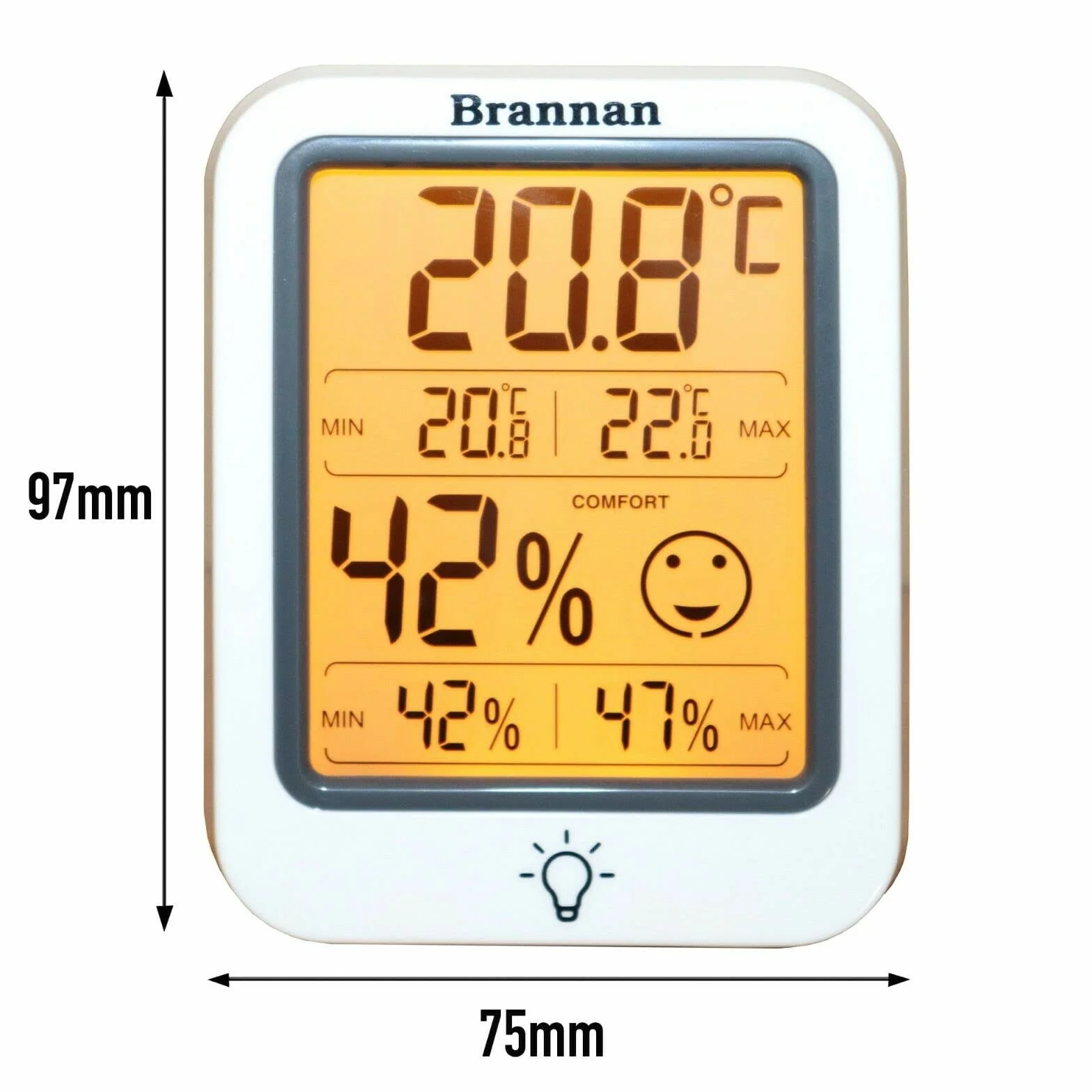 Cyfrowy termometr do wnętrz z dokładnym higrometrem temperatury otoczenia, maks. min nagrywania, podświetlany wyświetlacz LCD, do domu, biura, pokoju dziecięcego, szklarni