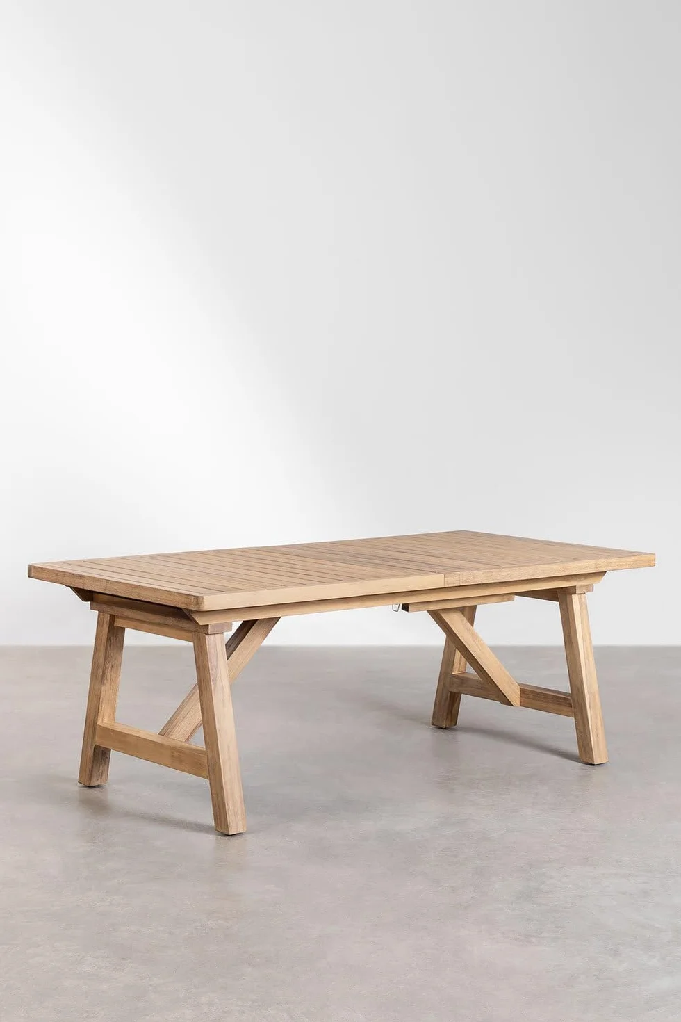 SKLUM Prostokątny stół ogrodowy 200-250-300x100 cm rozkładany z drewna akacjowego Dubai