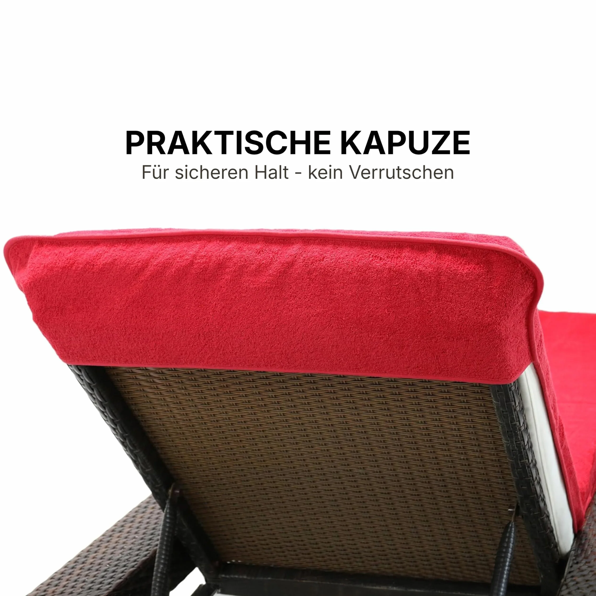 Brandsseller Pokrowiec ochronny na leżak ogrodowy, plażowy, ręcznik frotte, ok. 75 x 200 cm – czerwony