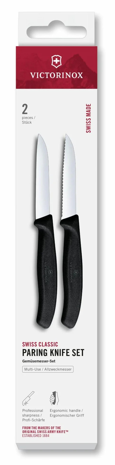 Victorinox Swiss Classic nóż do obierania i warzyw 2-częściowy 8 cm czarny