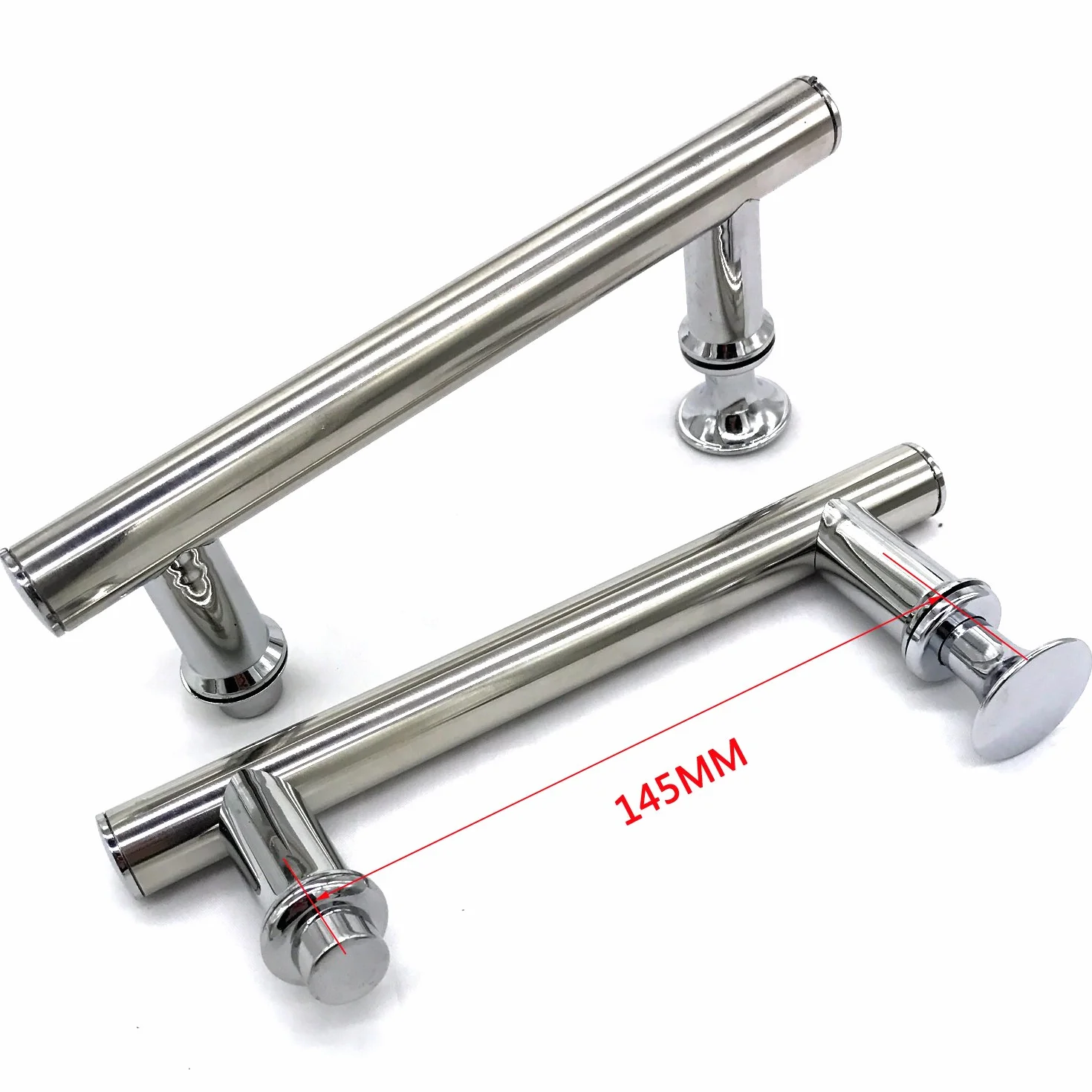 Chromowany uchwyt do drzwi prysznicowych 145 mm (14,5 cm), z otworem