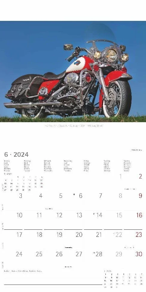 Harleys 2024 - Broschürenkalender 30x30 cm (30x60 geöffnet) - Kalender mit Platz für Notizen - Motorräder - Bildkalender - Wandplaner - Harley-Davidson