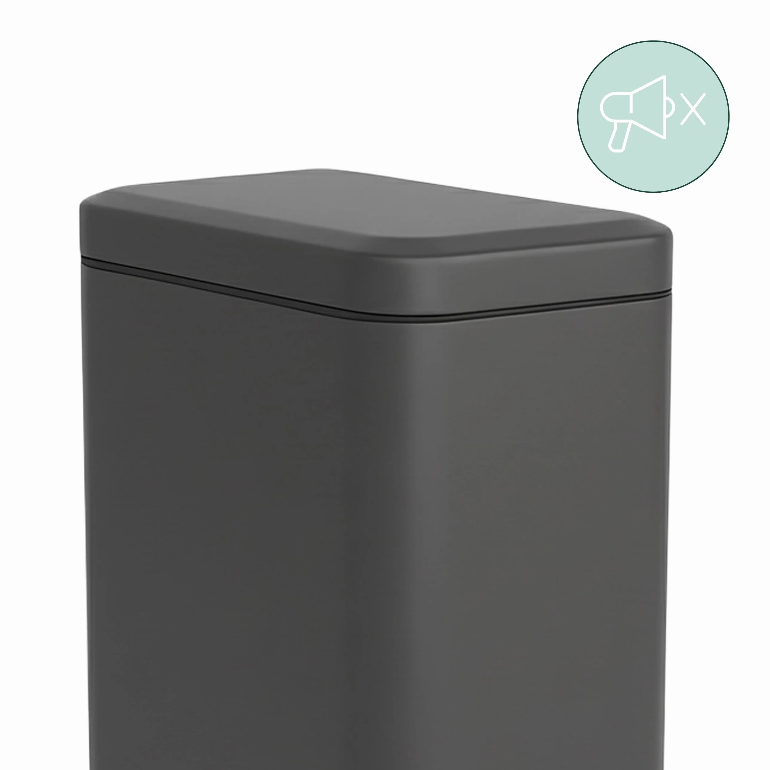 Relaxdays Kosz na śmieci łazienkowy, 5 l, wiadro kosmetyczne z miękkim zamknięciem, matowy design, kosz na śmieci, ciemnoszary