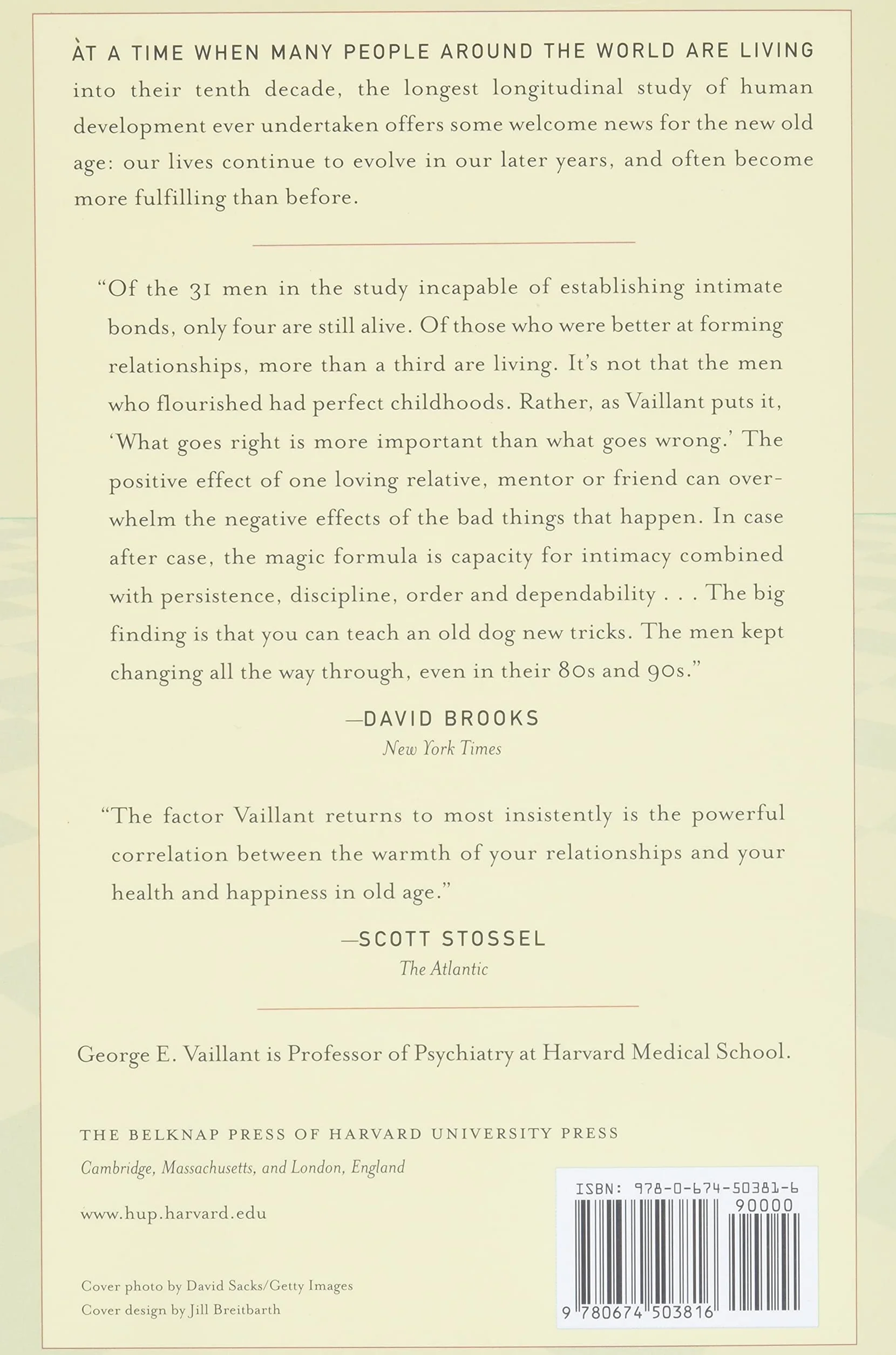 Triumphs of Experience: The Men of the Harvard Grant Study
