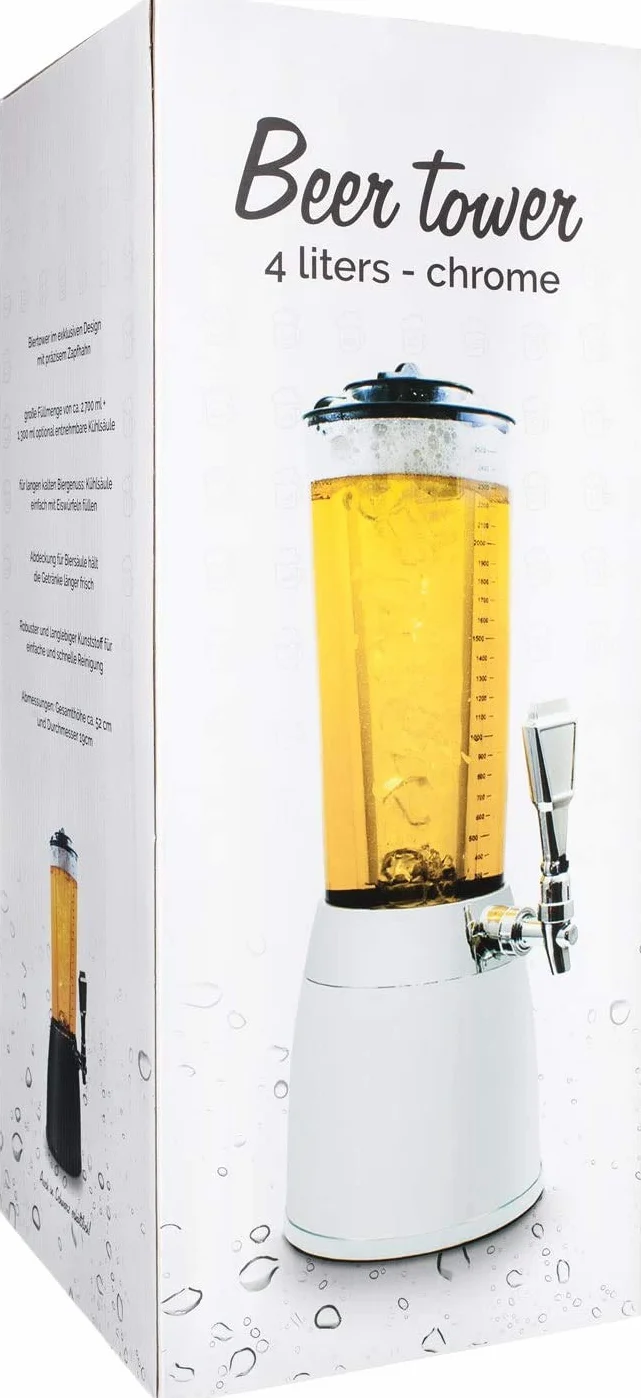 Trinktower XXL wieża piwna 4 litry chrom