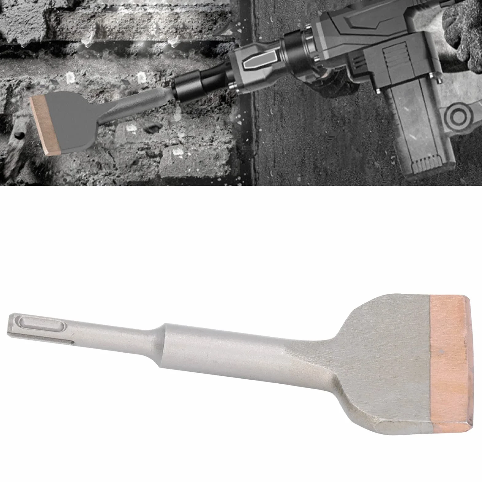 Dłuto do Płytek Młotkowych, Skrobak do Podłóg Narzędzie do ścian Betonowych Płaski Młotek Dłuto do ściany łopaty, Wiercenie Zwykłego Kamienia, Dłuta