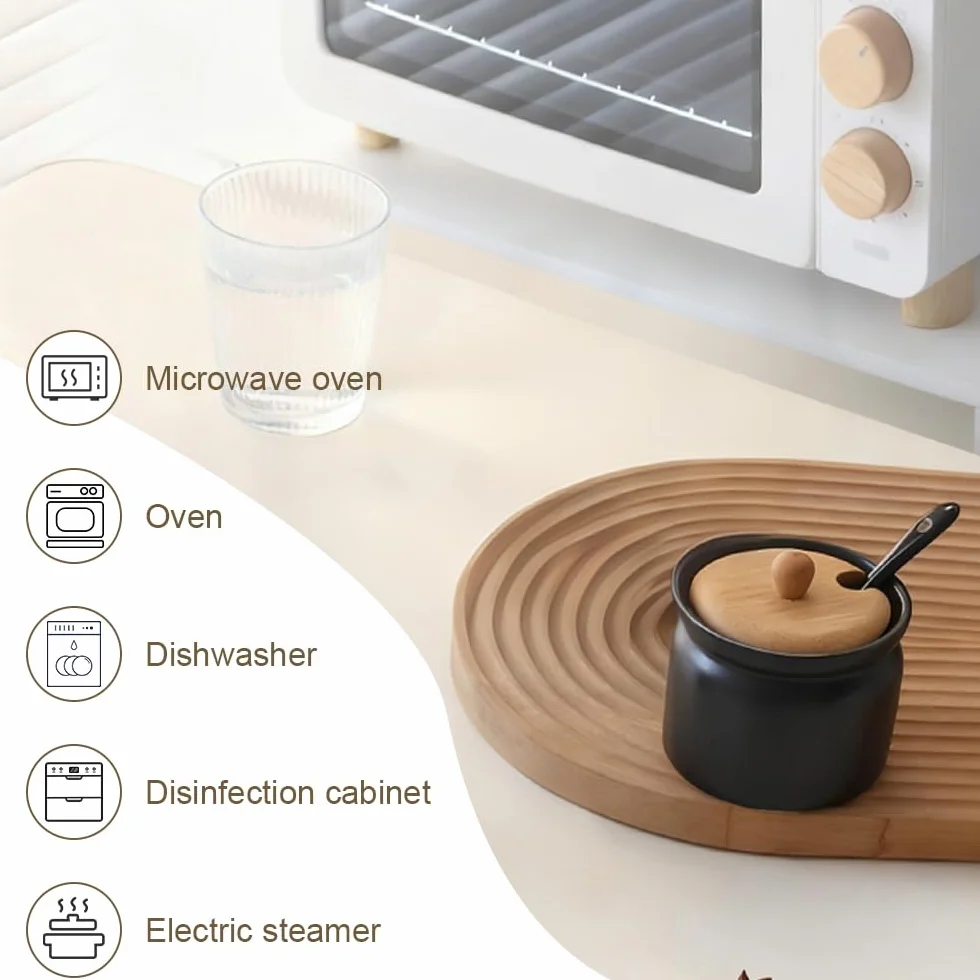 Ceramiczne słoiki na cukier z pokrywką, puszka na cukier czarna, hermetyczna puszka na kawę, z małą łyżeczką ceramiczną do kawy, cukru, herbaty, przypraw itd. (180 ml 6,8 x 8 cm)