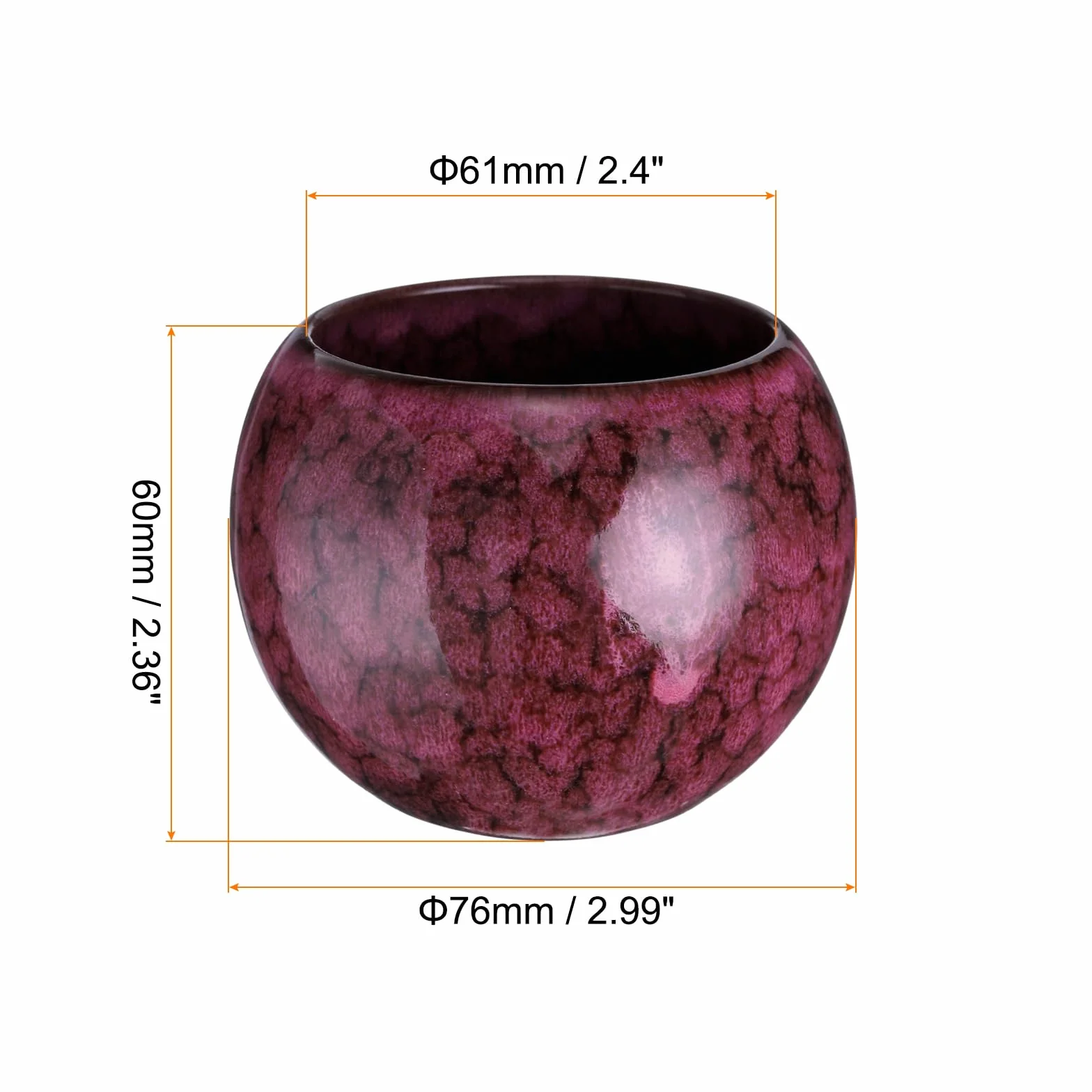 QUARKZMAN Ceramiczny zestaw do herbaty Gong Fu 5,07 uncji ręcznie robiony kubek bez uchwytu