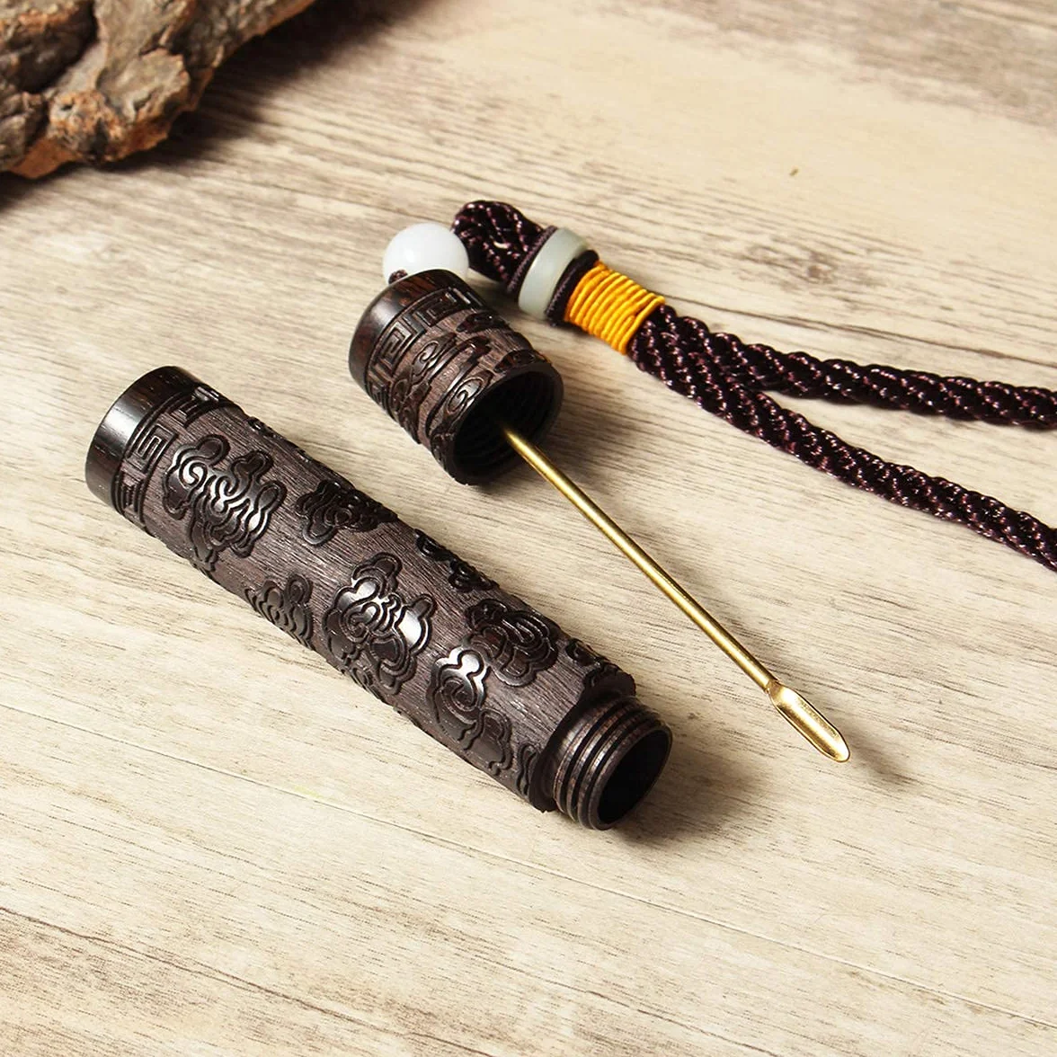 Dynamic butelka łyżka Bullet Ebony Fiolka Toothpick Case Container
