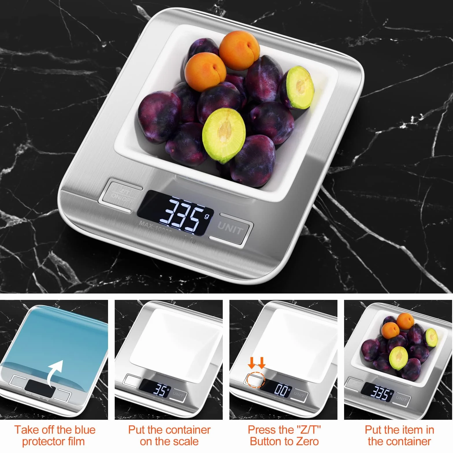 Fousenuk Waga kuchenna elektroniczna 10 kg 1 g