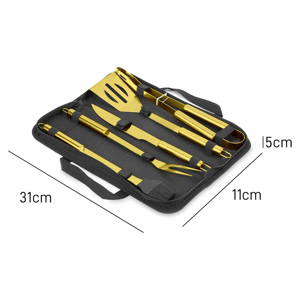 Mikamax – Millionaire BBQ Tools – Zestaw do grilla 5 szt. – Zestaw Narzędzi Do Grilla – Zestaw Akcesoriów Do Grilla Z Etui – Zestaw Naczyń Do Grilla – Akcesoria Do Grillowania BBQ – Zestaw Do Grillowania Dla Szefów Kuchni, Na Kemping, W Kuchni, Na Przyjęc