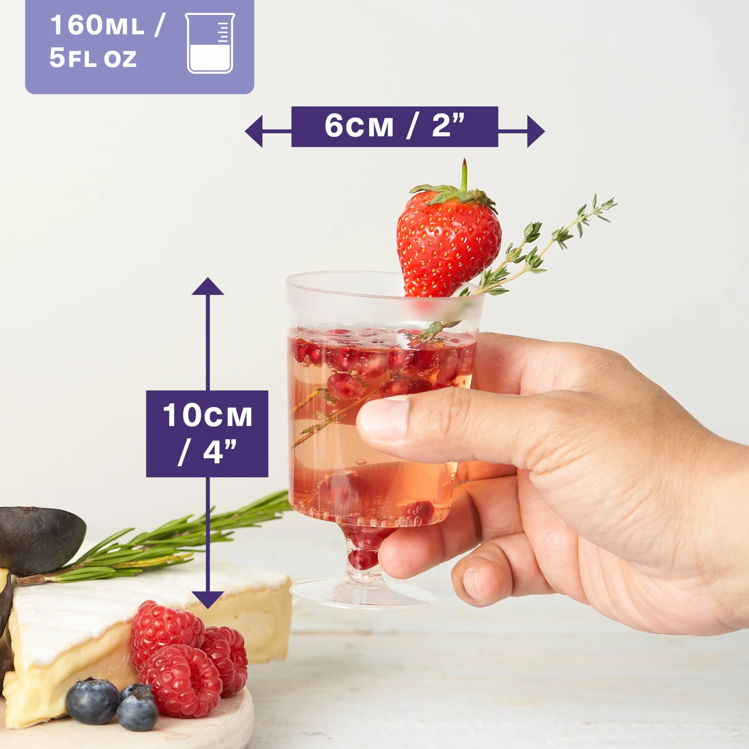 MATANA 50 Przezroczystych Kieliszków do Wina z Twardego Plastiku (Jednoczęściowe, 180ml) - Eleganckie, Wytrzymałe i Wielokrotnego Użytku - Wesela, Urodziny, Boże Narodzenie, Przyjęcia