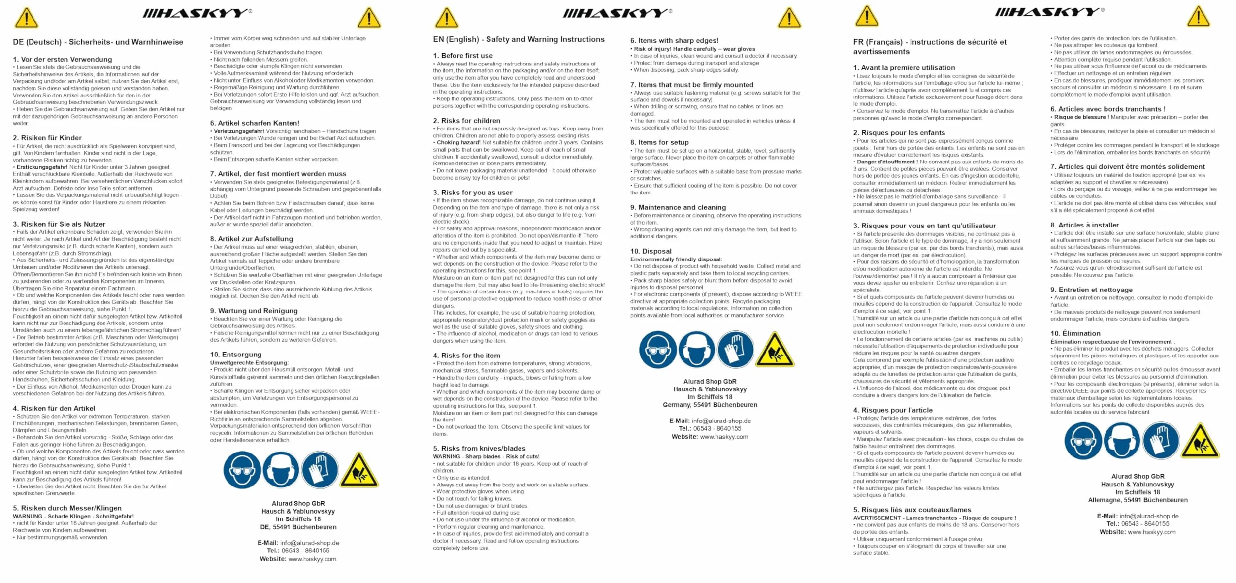 HASKYY Zestaw 9 elementów Bitów Imbusowych 1/4" H2-H10 Nasadki Sześciokątne, Klucze Imbusowe, Bity do Wkrętarki i Klucza Nasadowego