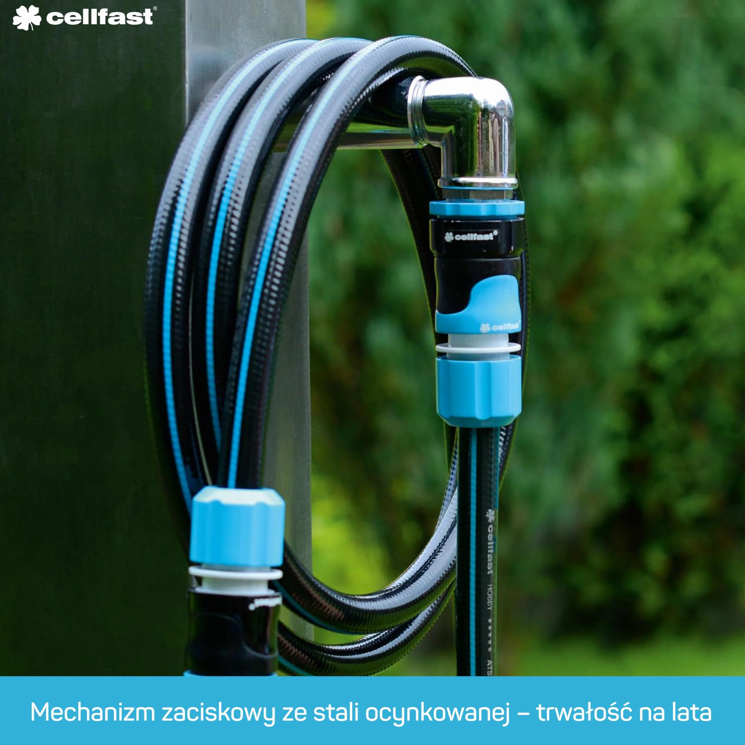Cellfast Szybkozłącze - przelot SAFETOUCH IDEAL™ 3/4", Tworzywo PC/ABS, Trzy zaciski, 5-637