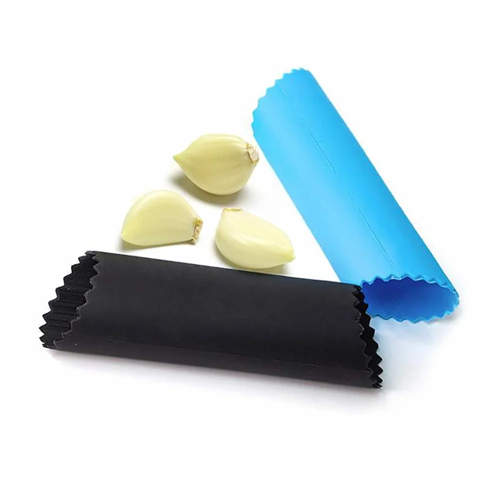 Silikonowa obieraczka do czosnku, 2 sztuki, Easy Roller, proste przydatne narzędzie kuchenne, akcesoria kuchenne, obieraczka z silikonu, czarna/niebieska