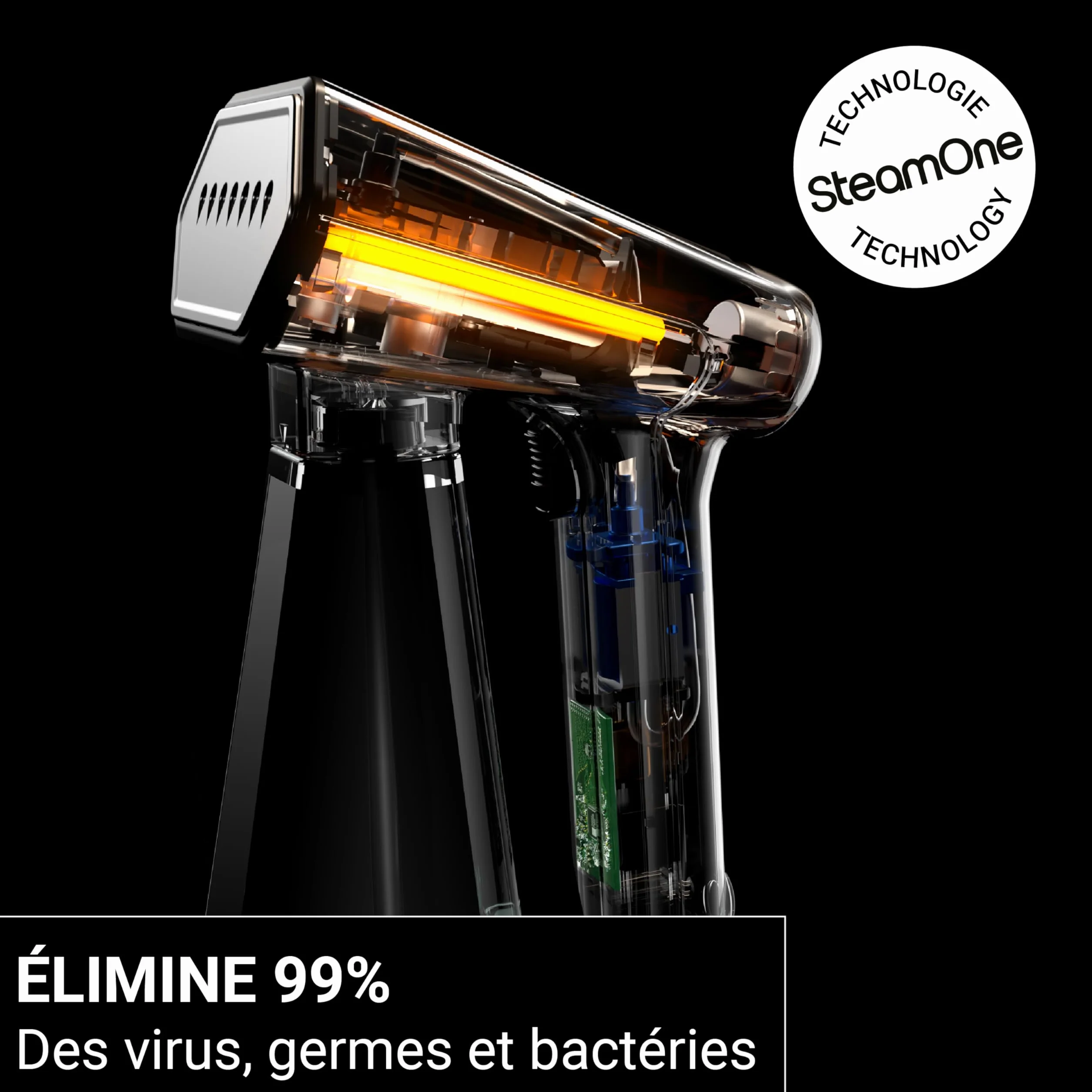 STEAMONE - Podróżna parownica parowa 2000 W 30 g/min- Kompaktowe przenośne żelazko (400 ml)- Usuwa 99,99% zanieczyszczeń - Gotowy w 40 s do każdej tkaniny - Kabel 3m - Zestaw pędzli w zestawie -