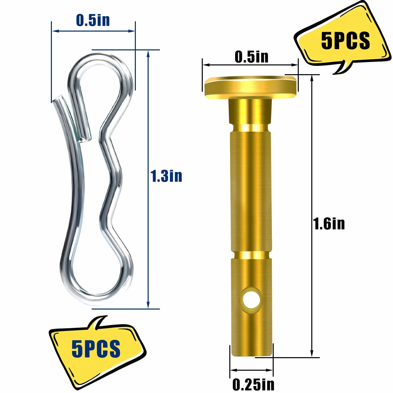 SAVITA 5 Szt. 1,3x0,6x4,1cm Kolek Scinany i 5 Szt. Zawleczek Shear Pin Czesci Zamienne do Cub Cadet 738-04124A 714-04040 Odsniezarka MTD Craftsman Cub Cadet