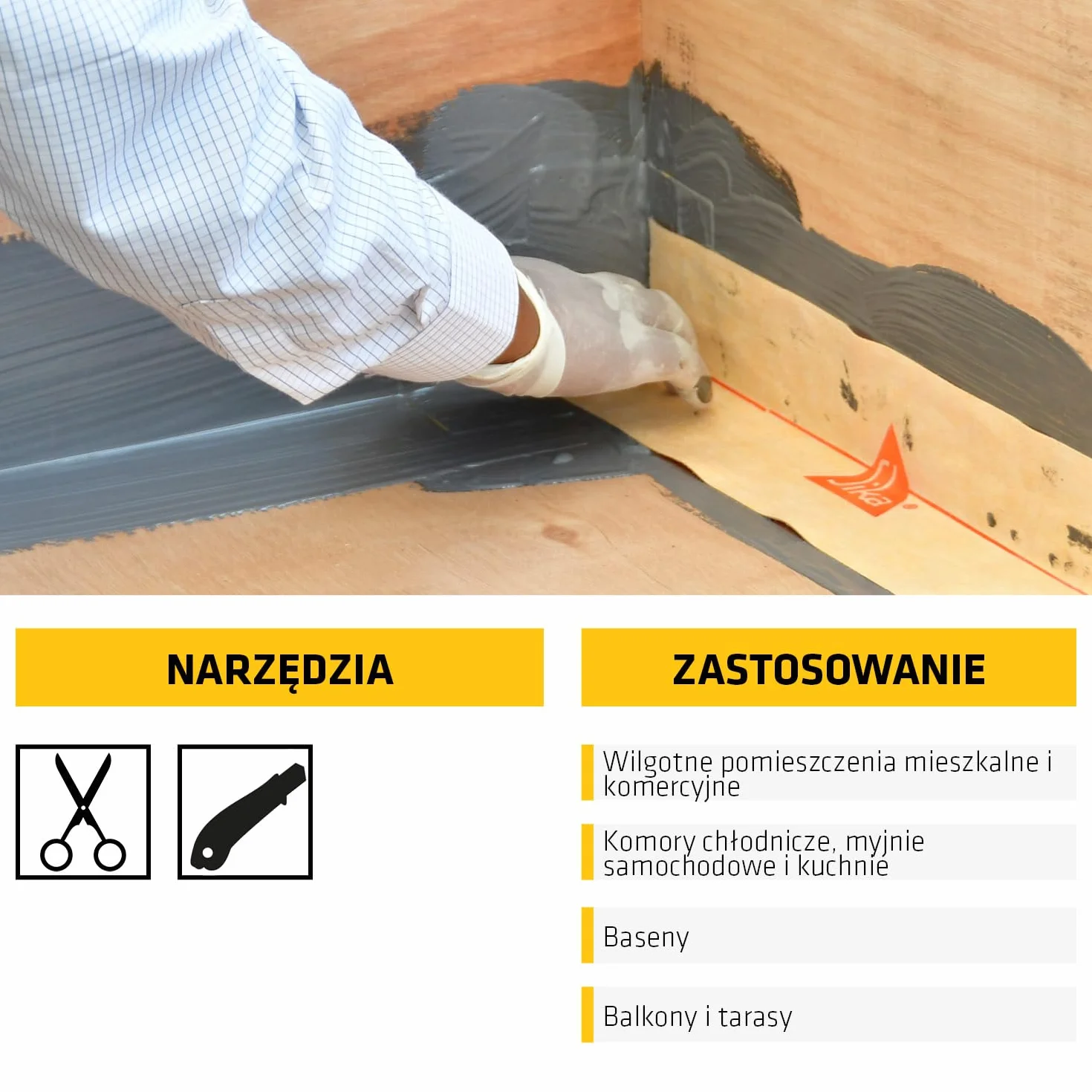 Sika - Taśma do uszczelnień szczelin i dylatacji pod płytki ceramiczne - SikaSeal Tape S do pomieszczeń mokrych - Wysoka elastyczność - Wodoszczelność - 5 m