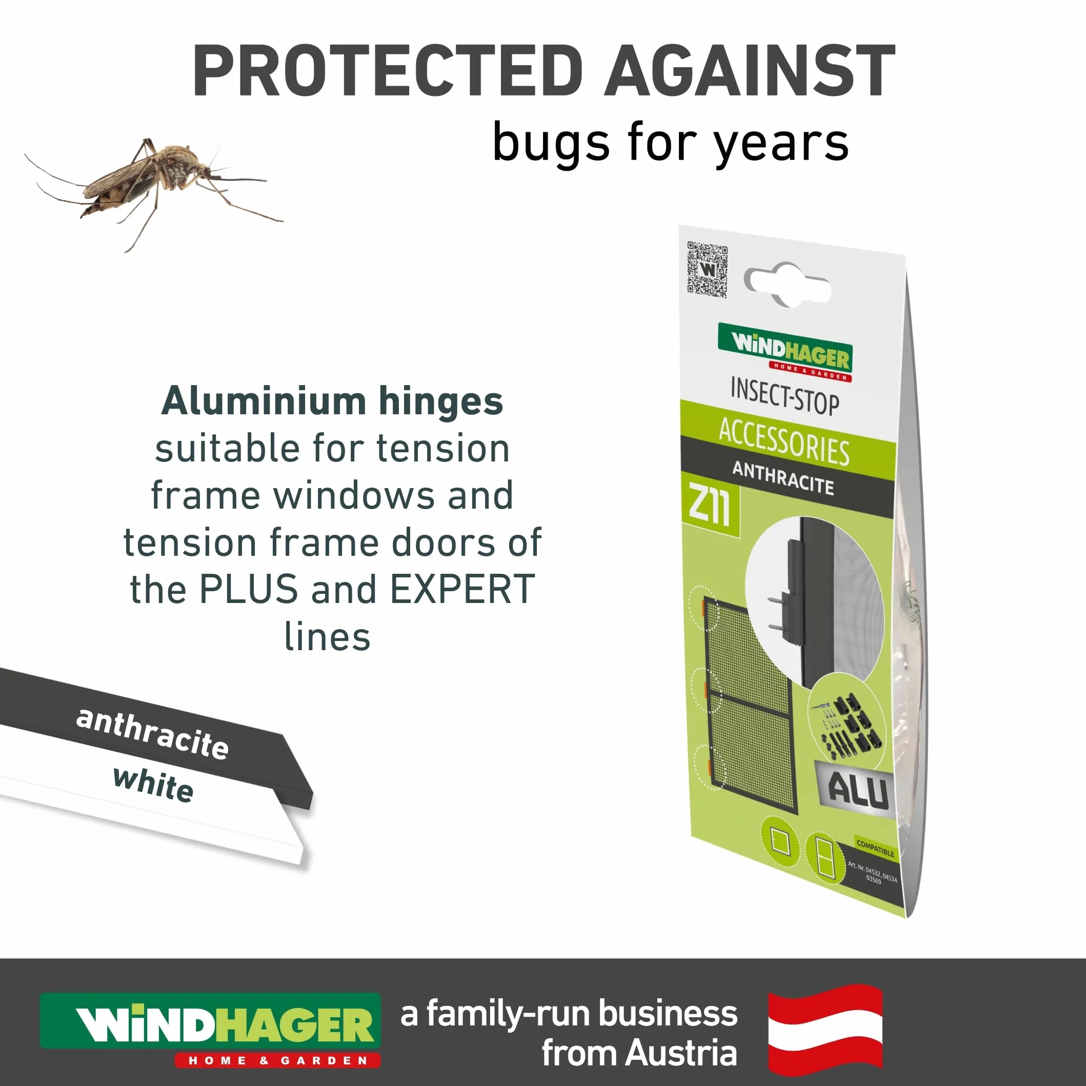 Windhager zawiasy aluminiowe do drzwi - antracyt - 3 sztuki
