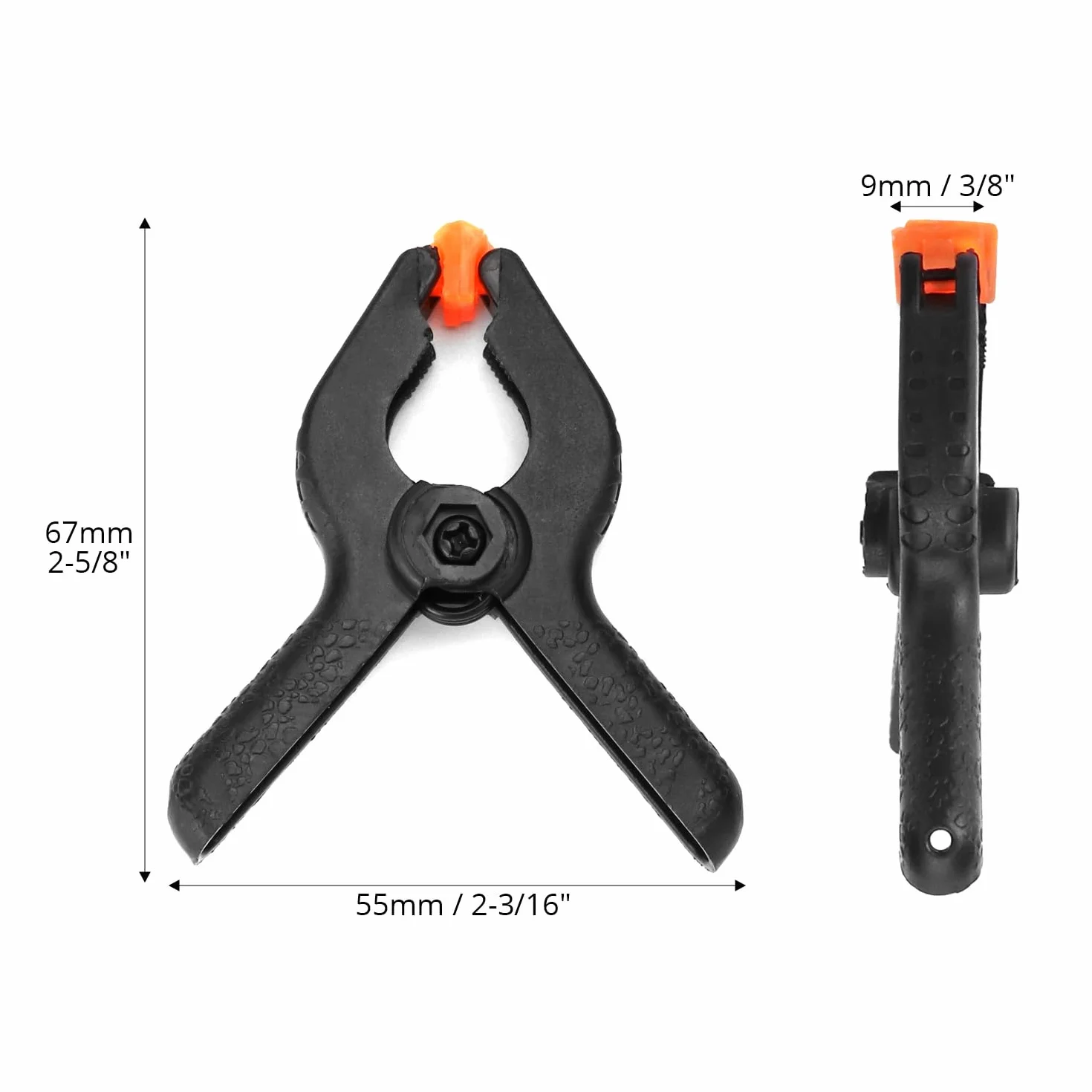QWORK® 20 sztuk małych zacisków zaciskowych, 6,5 cm nylonowe zaciski sprężynowe do obróbki drewna, plandeki, studia fotograficznego