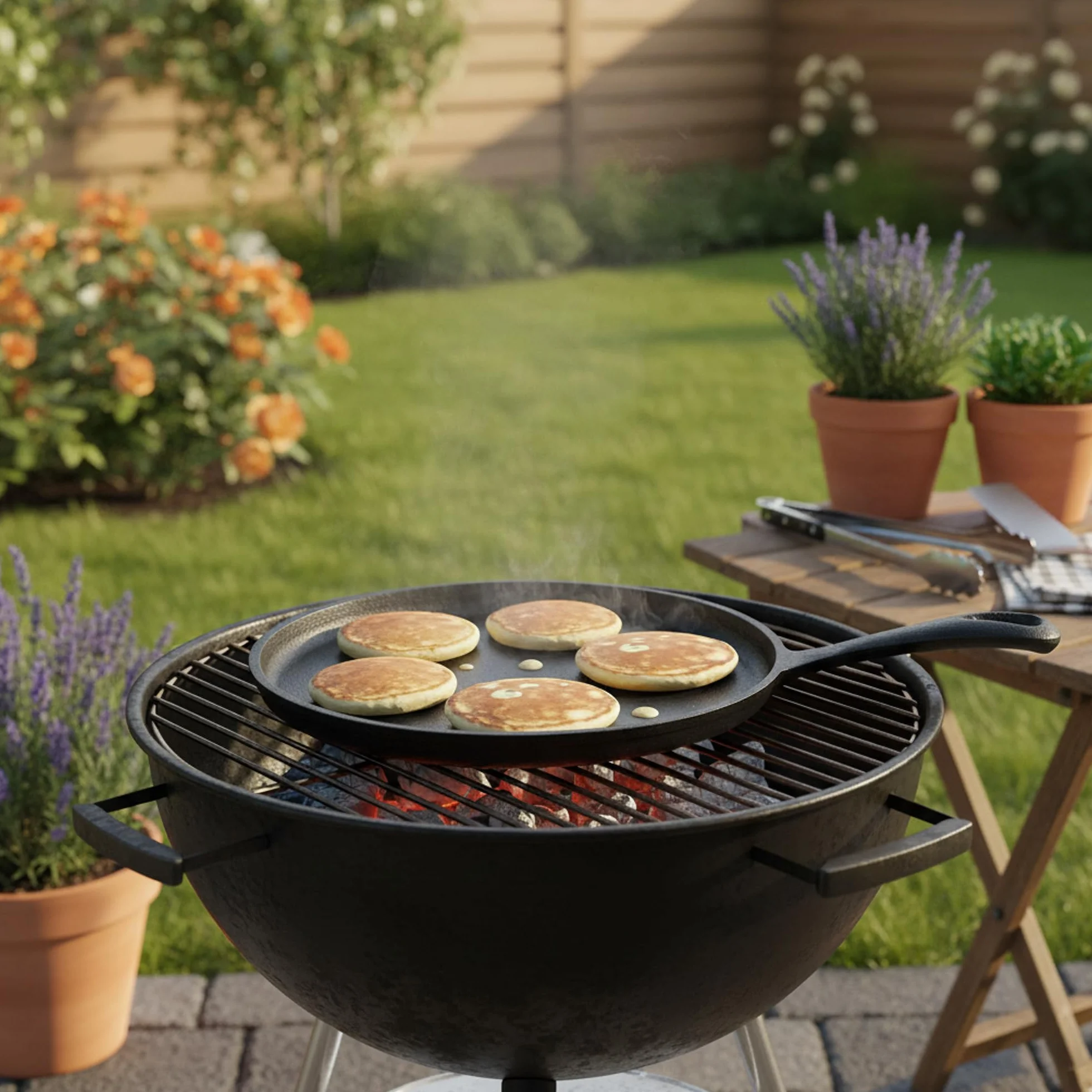 BBQ-Toro Patelnia do naleśników z żeliwa, Ø 19 cm, okrągła, patelnia do naleśników, patelnia do palatjambonu, patelnia do jajek, tortilla