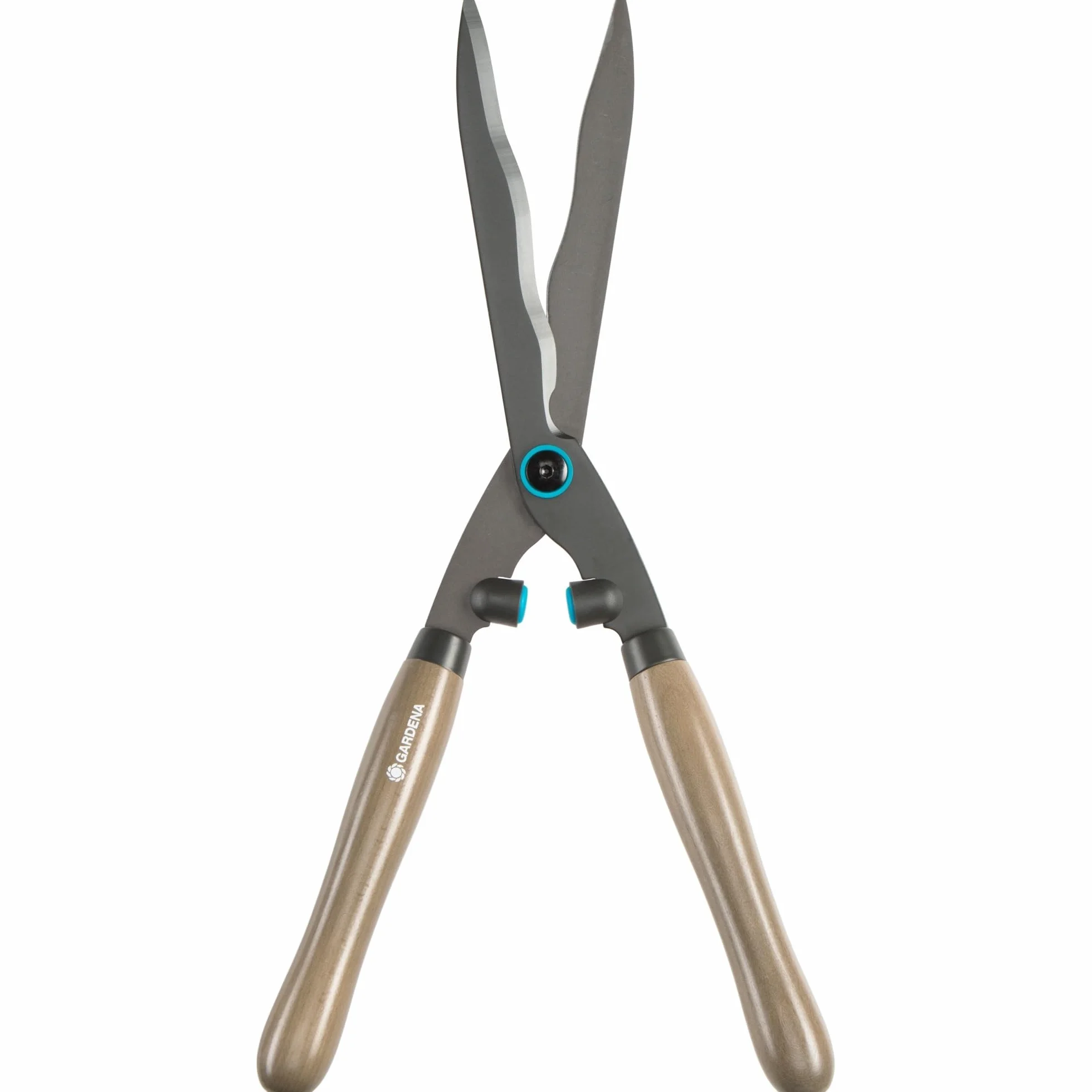 Gardena nożyce do żywopłotu NatureCut: wytrzymałe nożyce ogrodowe do cięcia żywopłotów i grubszych gałązek, 23 cm, ostrza z powłoką antyadhezyjną, ergonomiczne uchwyty drewniane (12300-20)